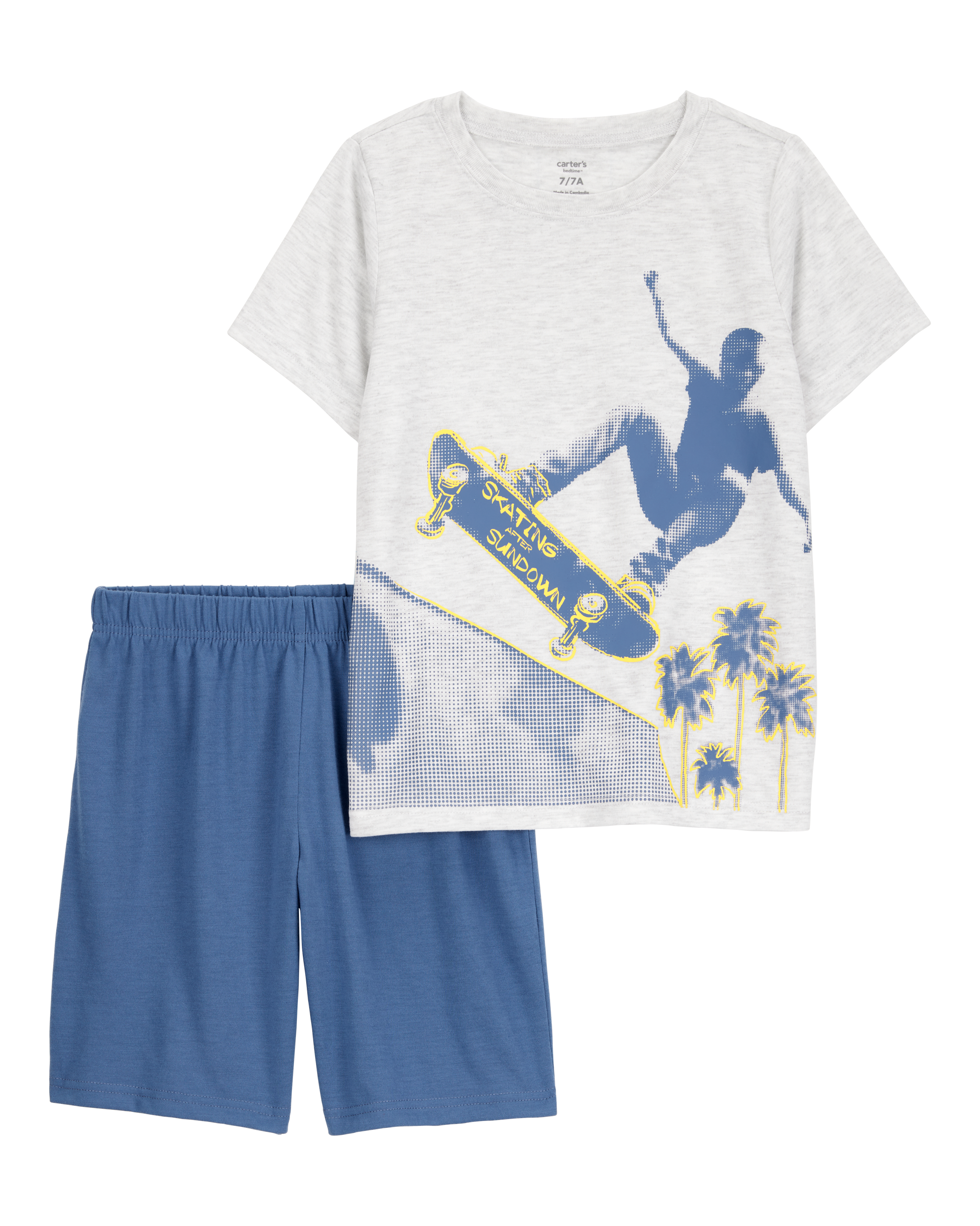 Kid Skateboard Print Loose Fit 2-Piece Pyjamas