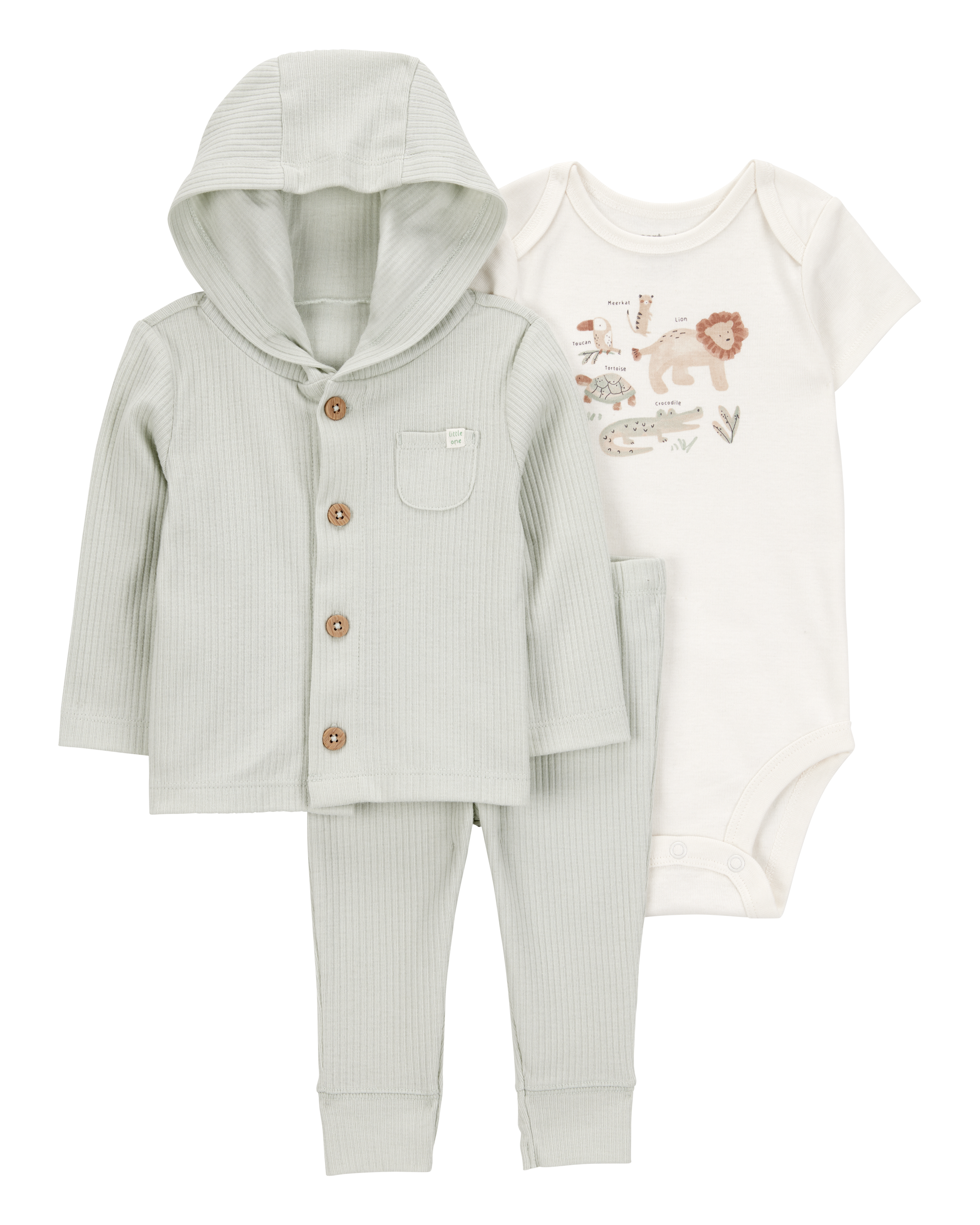 Baby 3-Piece Lion Little Cardigan Set