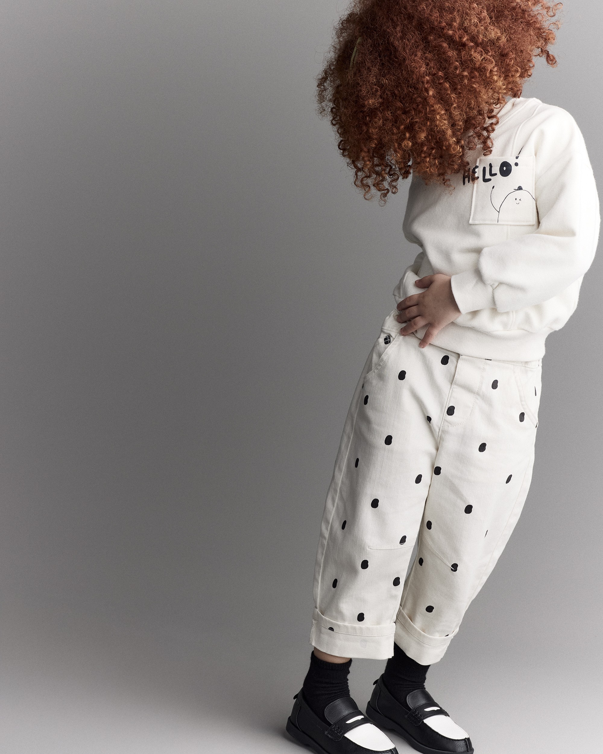 Toddler Hello!' Pullover Sweatshirt - Cream