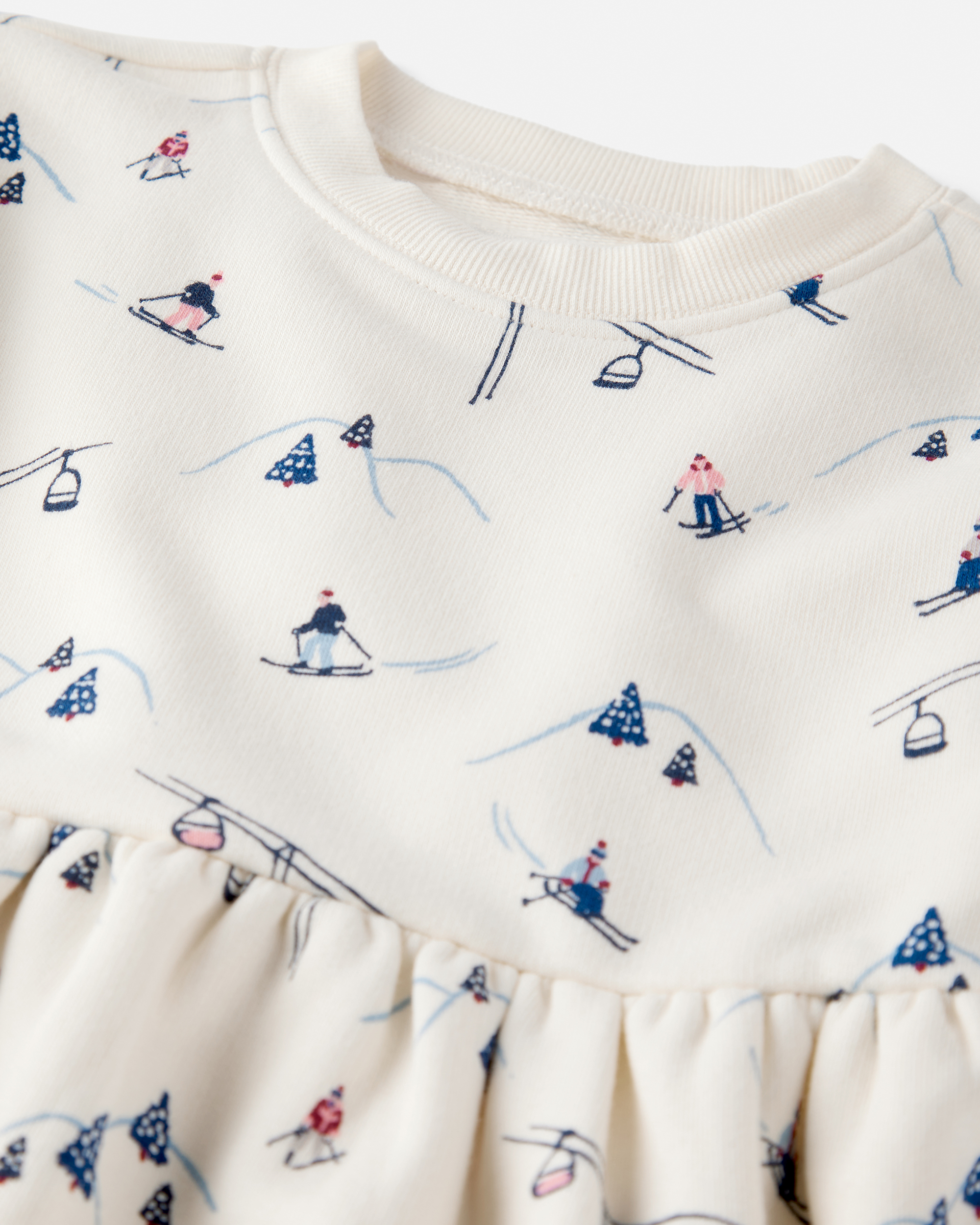 Toddler Girl French Terry Dress Made with Organic Cotton Snowy Slopes Print