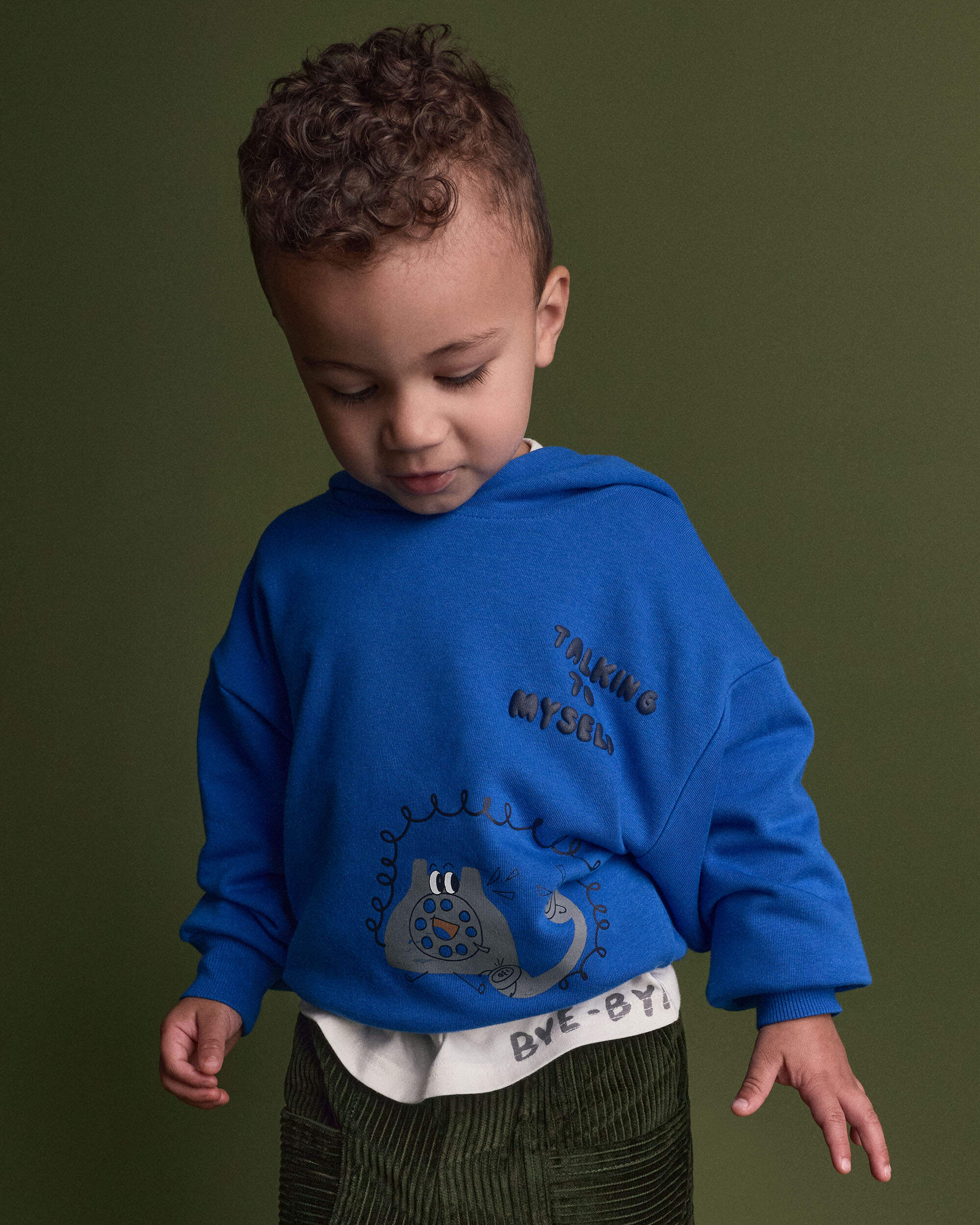 Toddler 'Talking To Myself' Phone Hoodie - Royal Blue