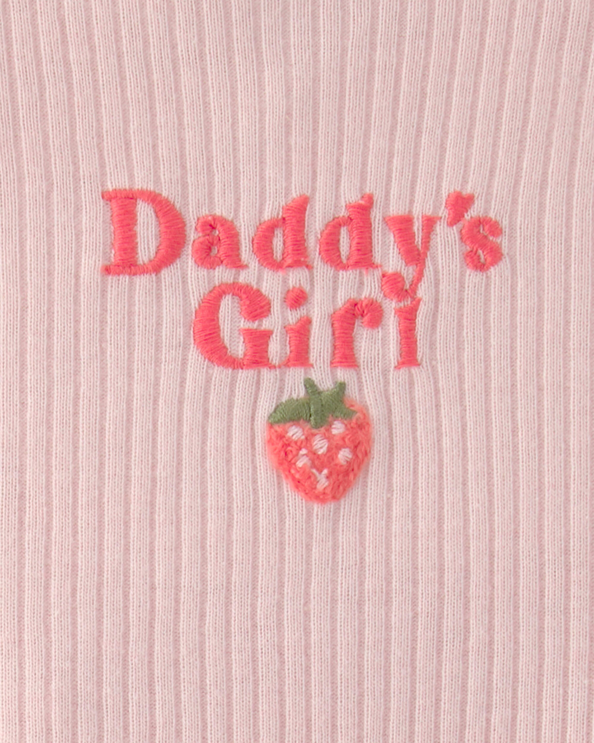 Baby Girl Fruit Print Short Sleeve Bodysuit & Pant Set - Pink