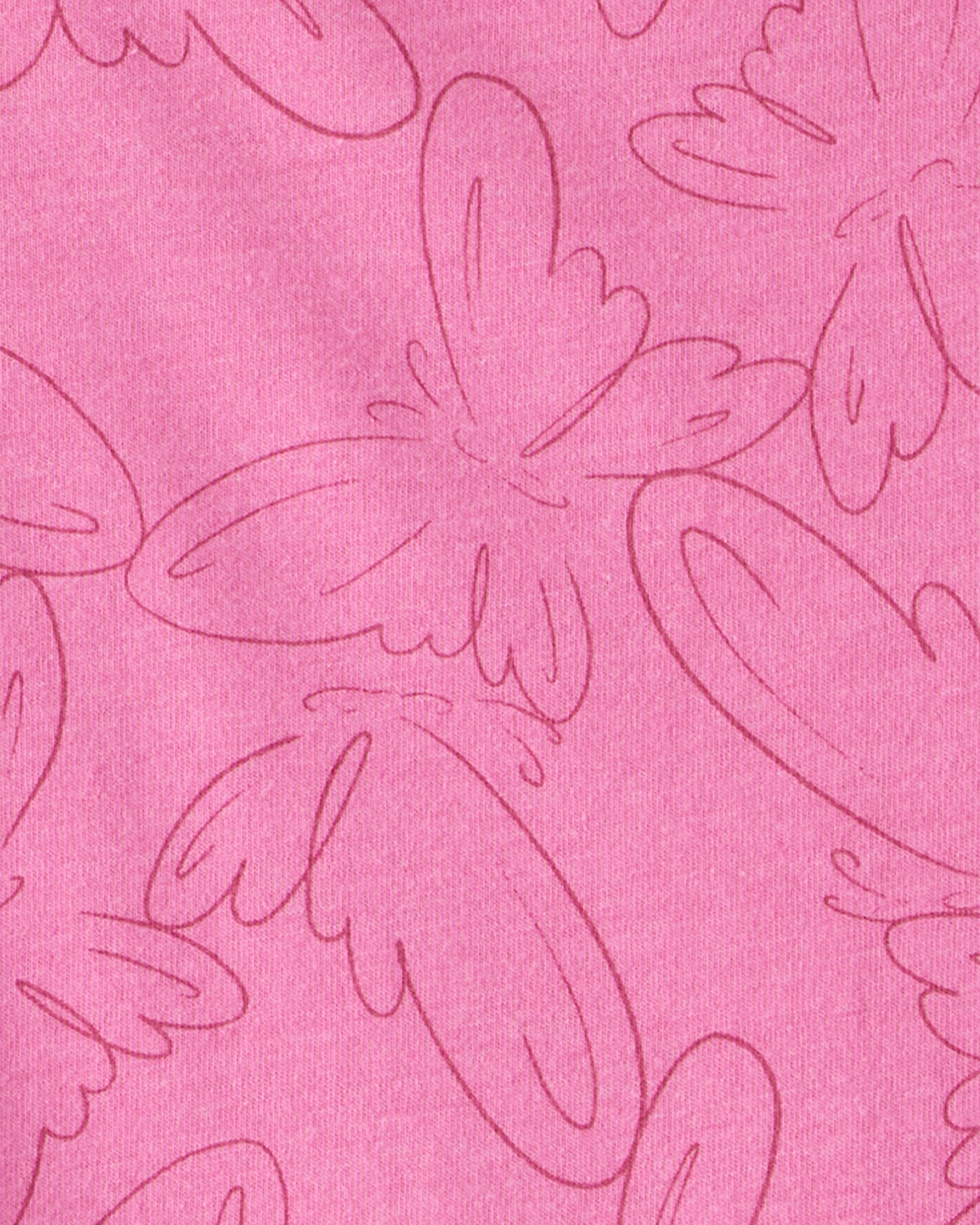 Girls Butterfly Long-Sleeve Peplum Top - Pink