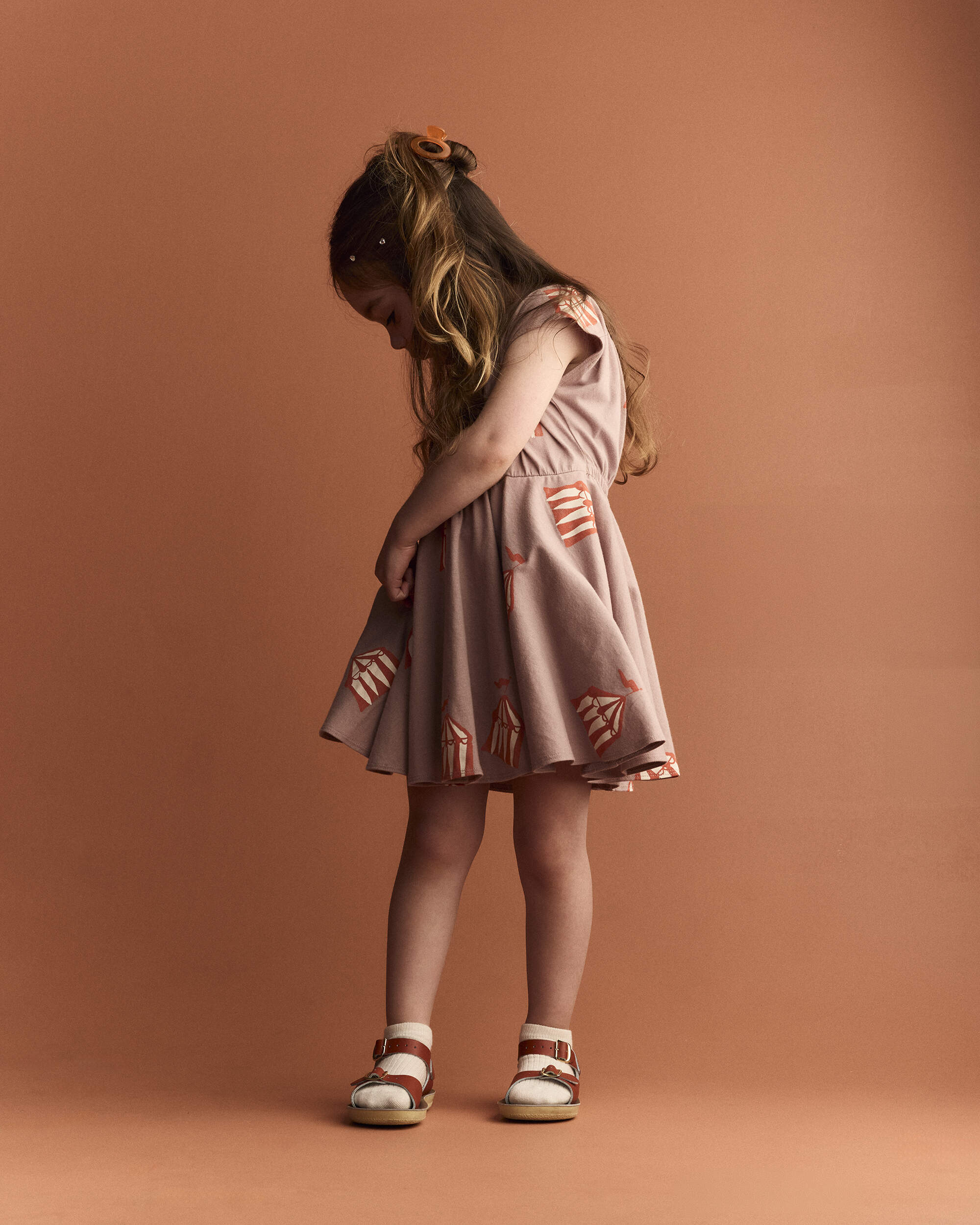 Toddler Girl Avenue Twirl™ Dress Big Top Print - Mauve