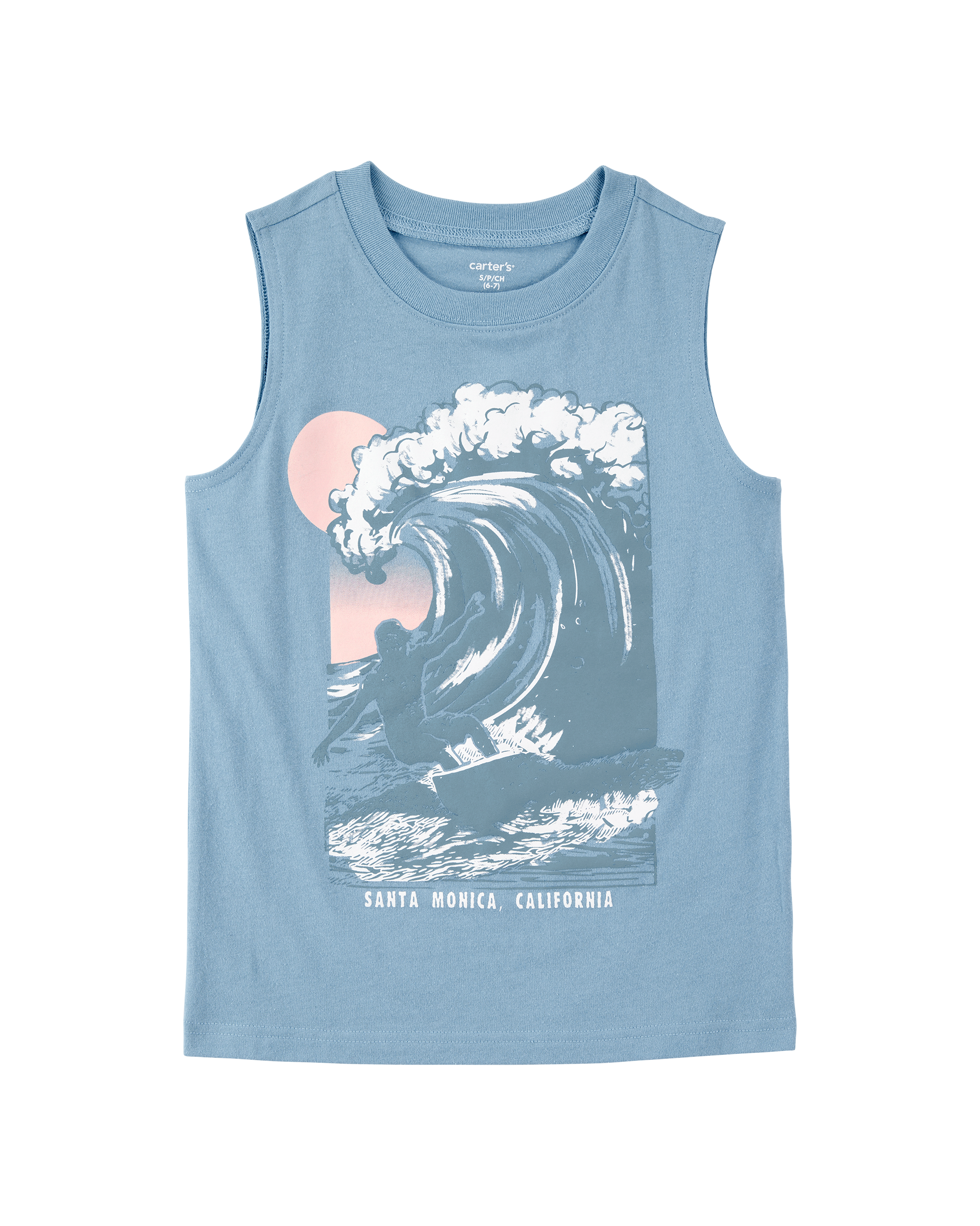 Kid Wave Graphic Surf Tank - Blue