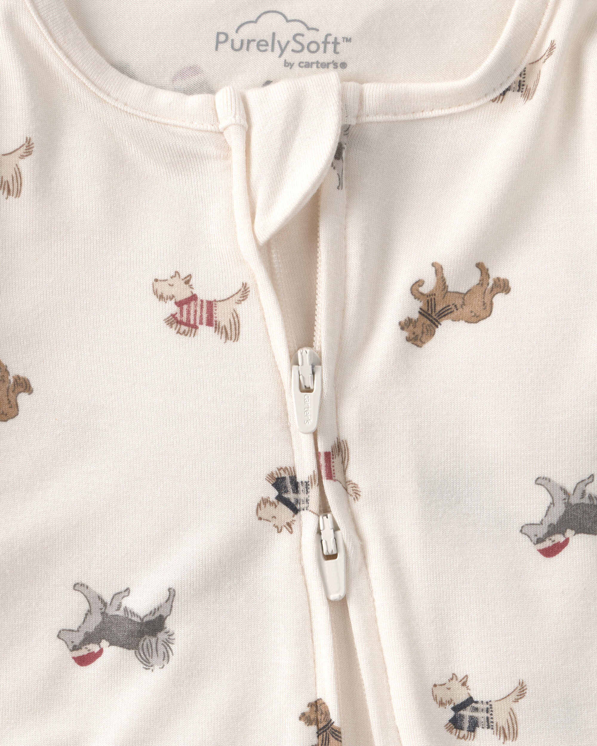 Baby Dog PurelySoft™ 2-Way Zip Sleep & Play Pyjamas - Cream