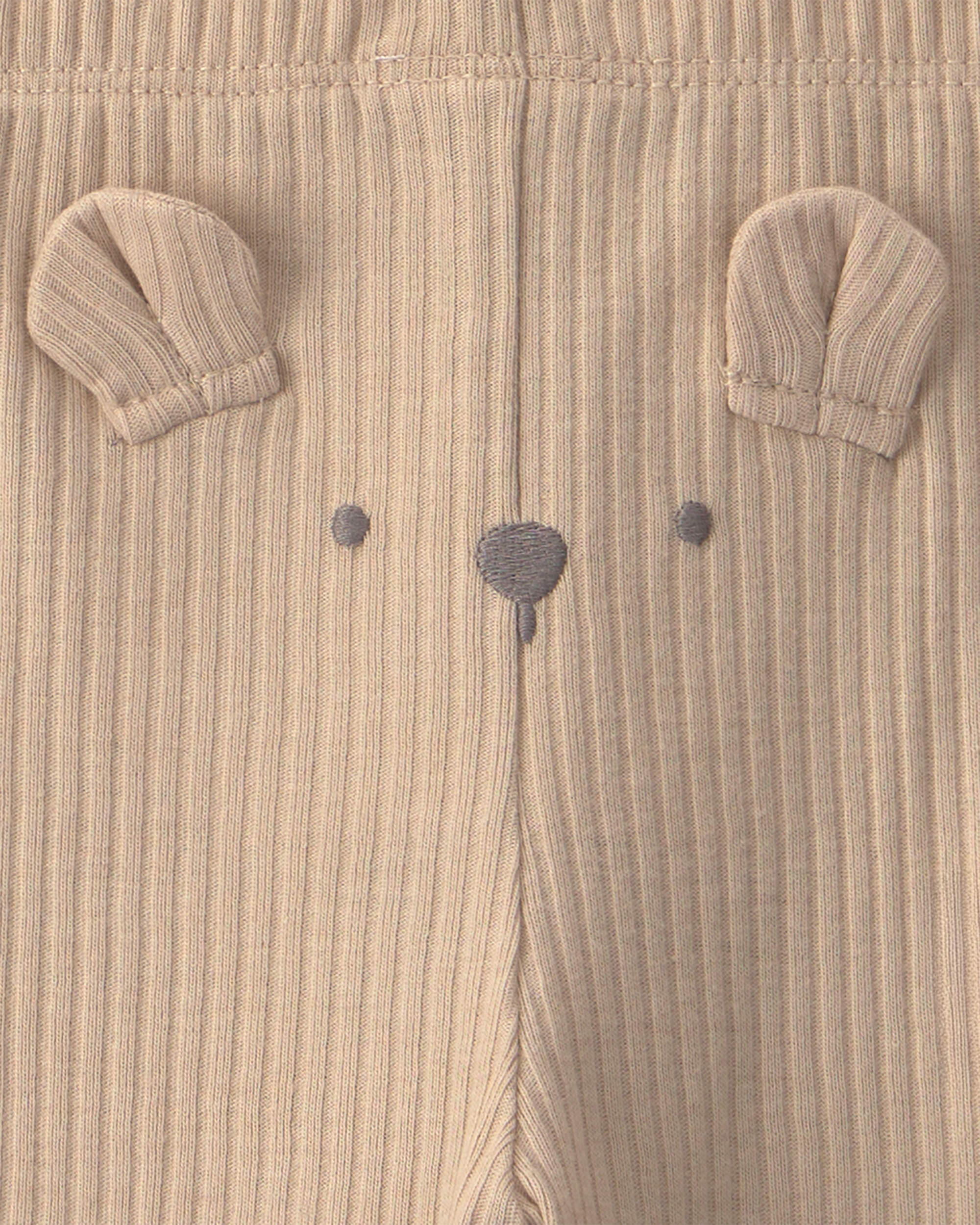 Baby 3-Piece Bear Bodysuit & Pant Set - Brown/Ivory