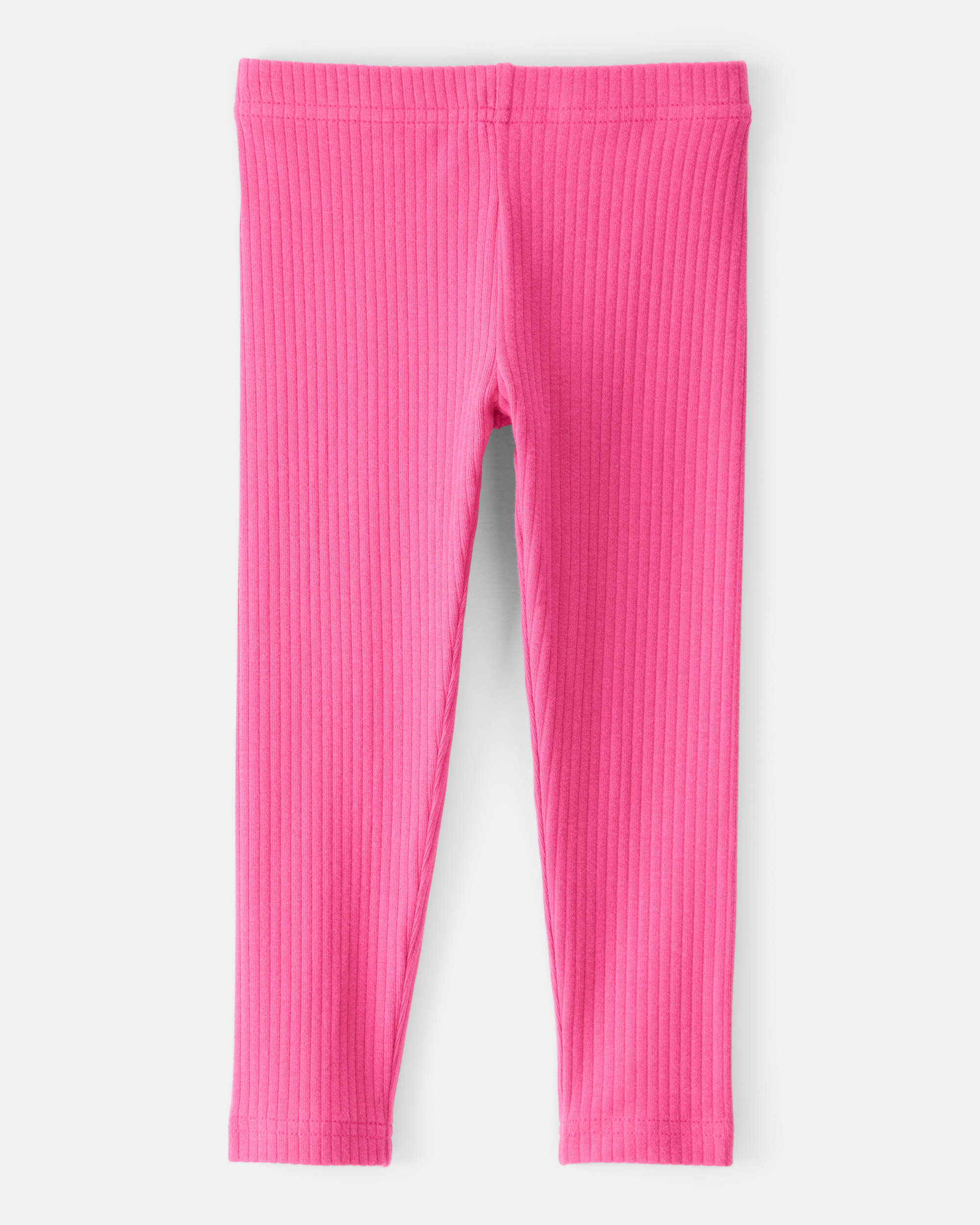 Toddler Girl Cotton Solid Stretch Leggings - Pink