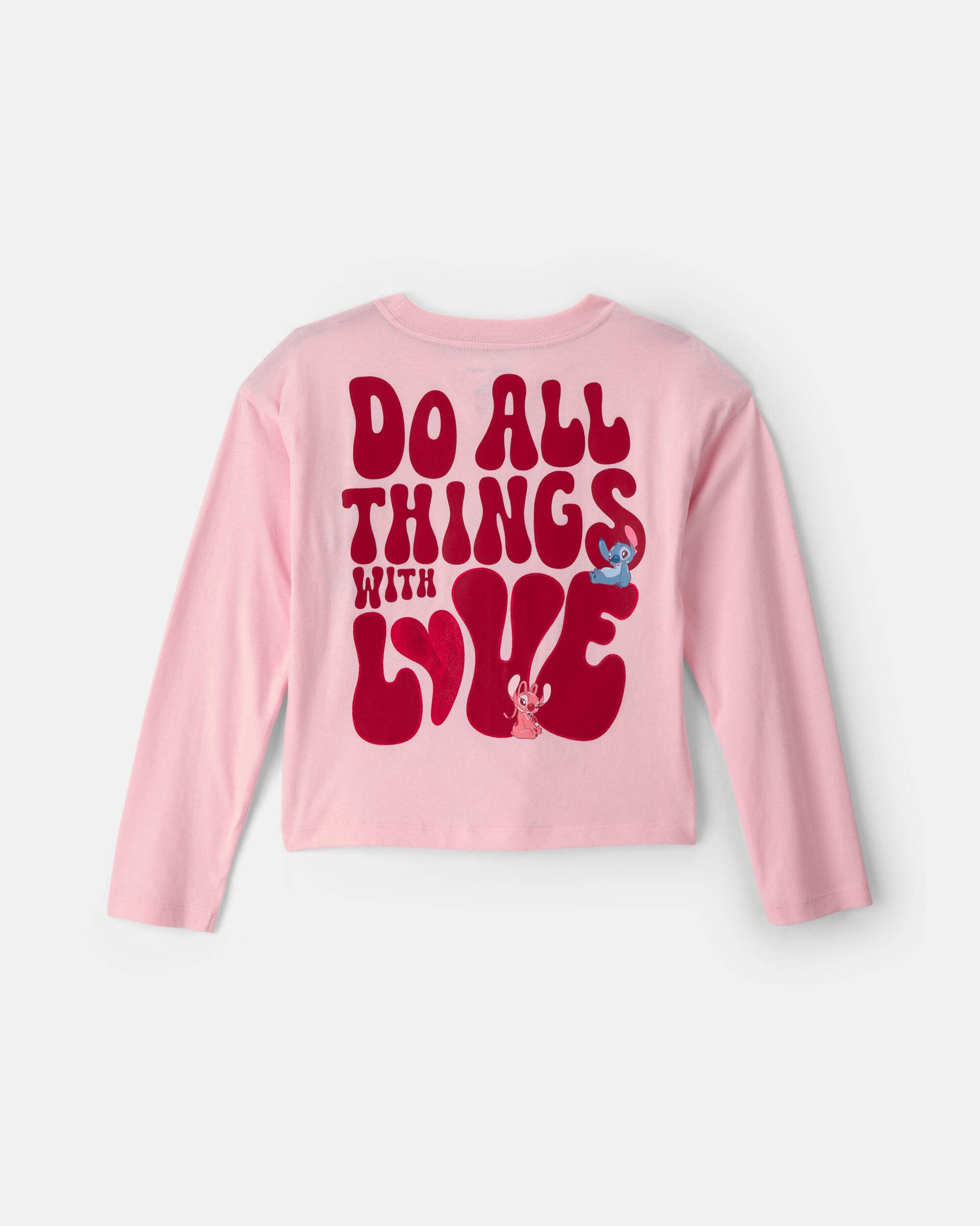 Girls 'Sweet Hearts Club' Disney© Lilo & Stitch Valentine's Day Graphic Top - Pink