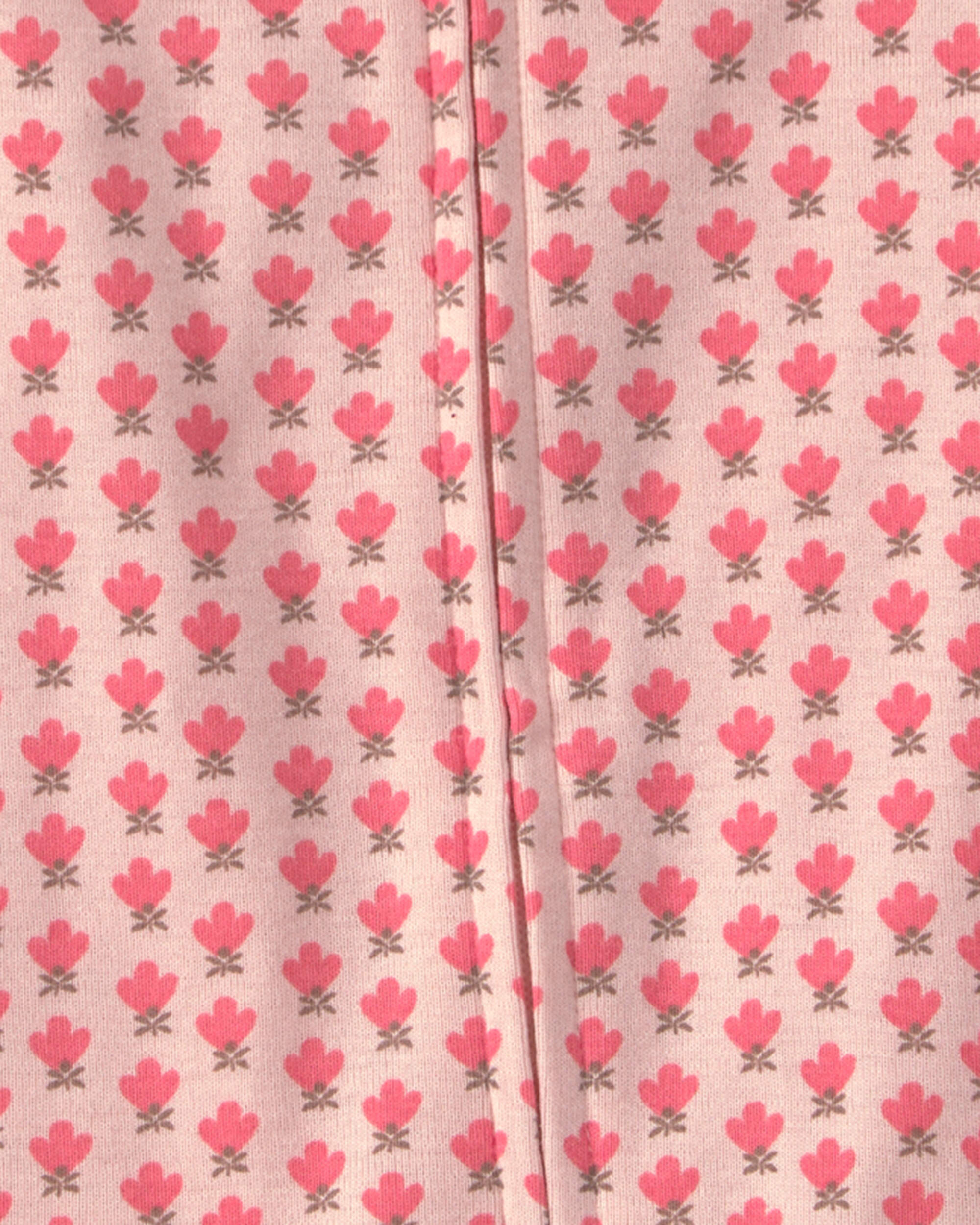 Baby Girl Organic Cotton 1-Piece Pyjama Pink Floral