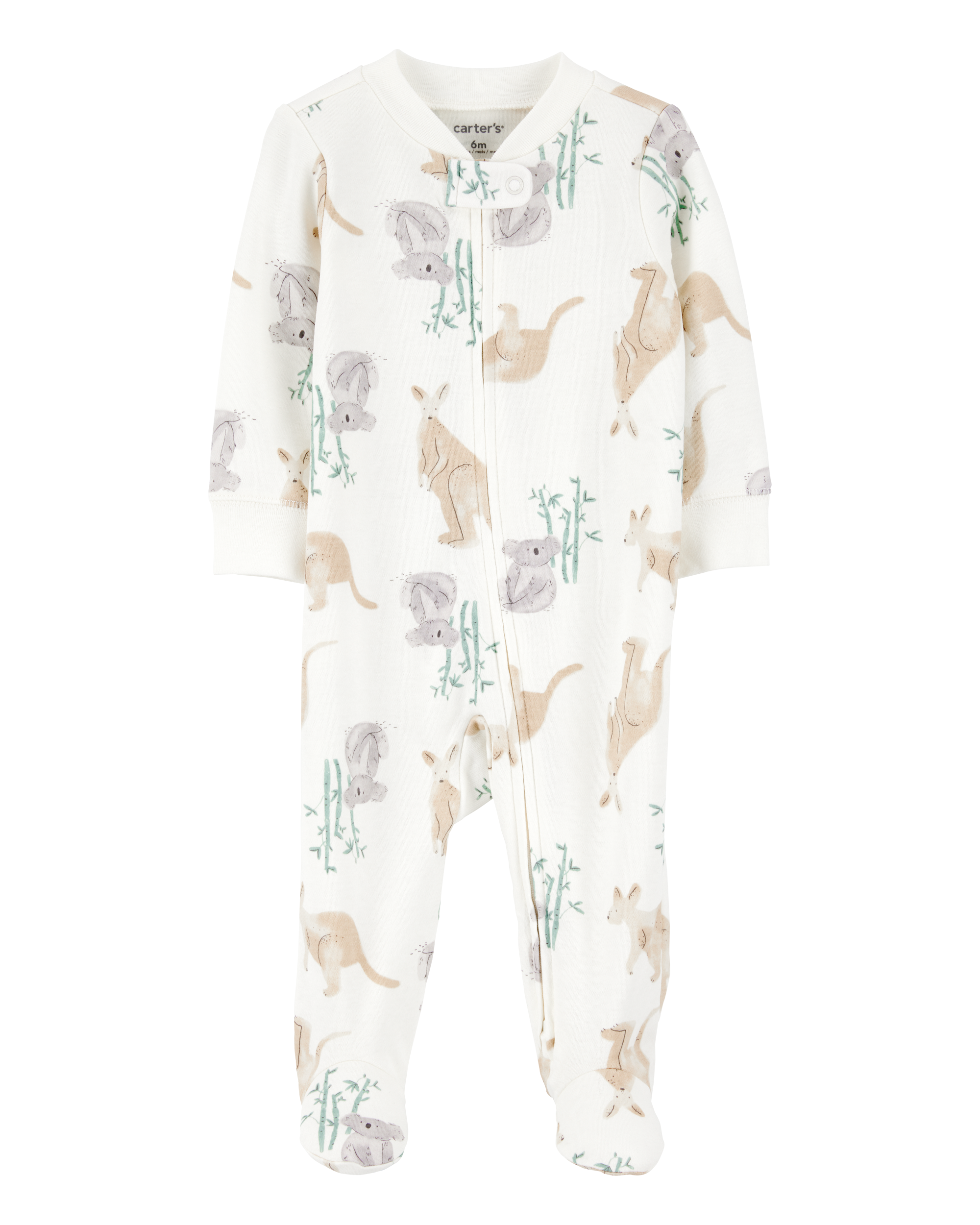 Baby Kangaroo 2-Way Zip Cotton Sleeper pyjamas