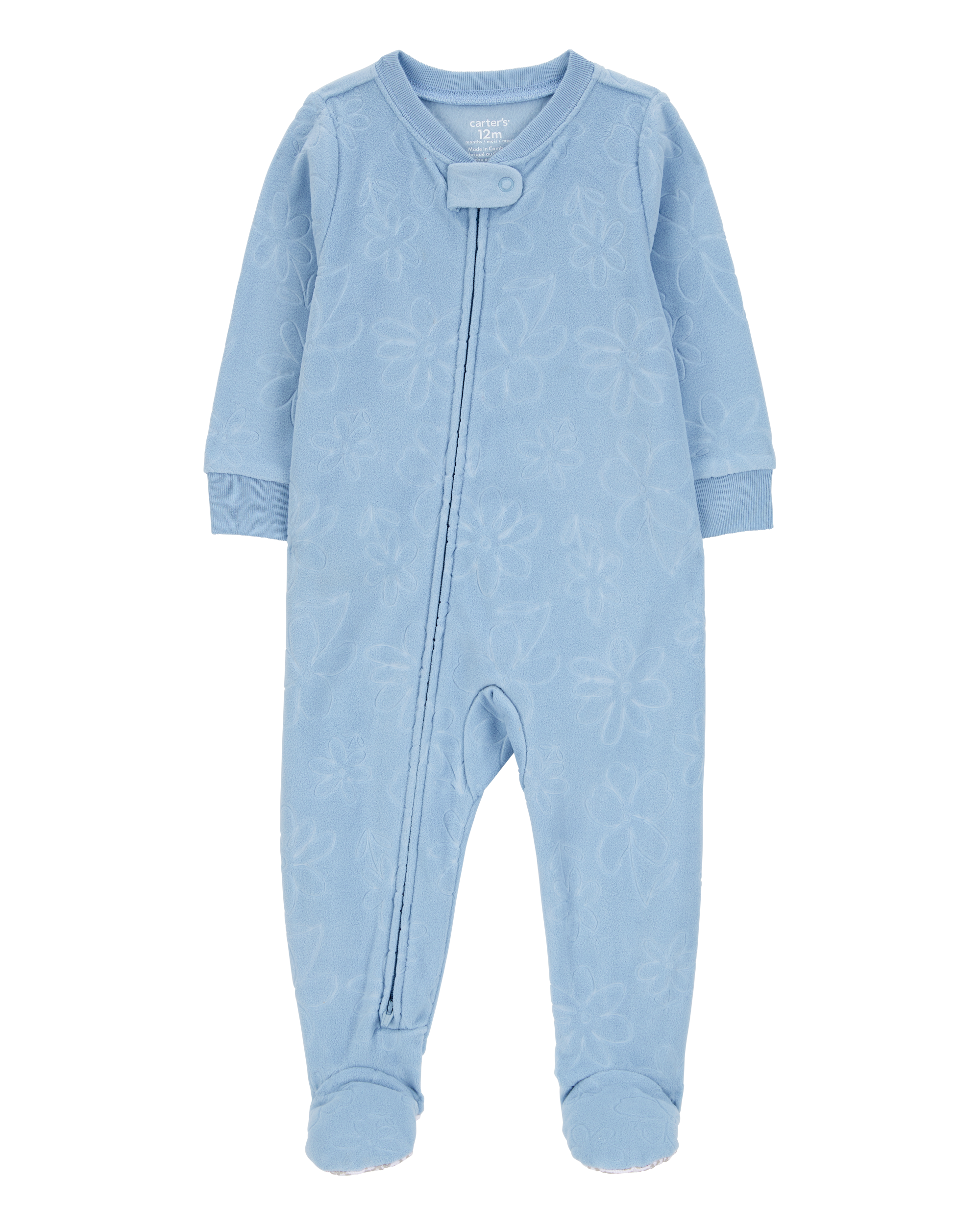 Baby 1-Piece Floral Fleece Footie Pyjamas