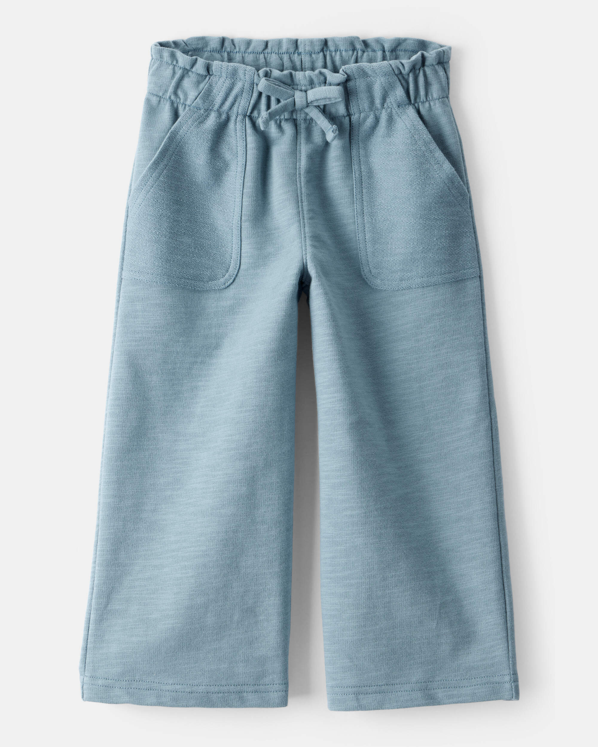 Toddler Girl 100% Cotton Wide-Leg Pants - Blue