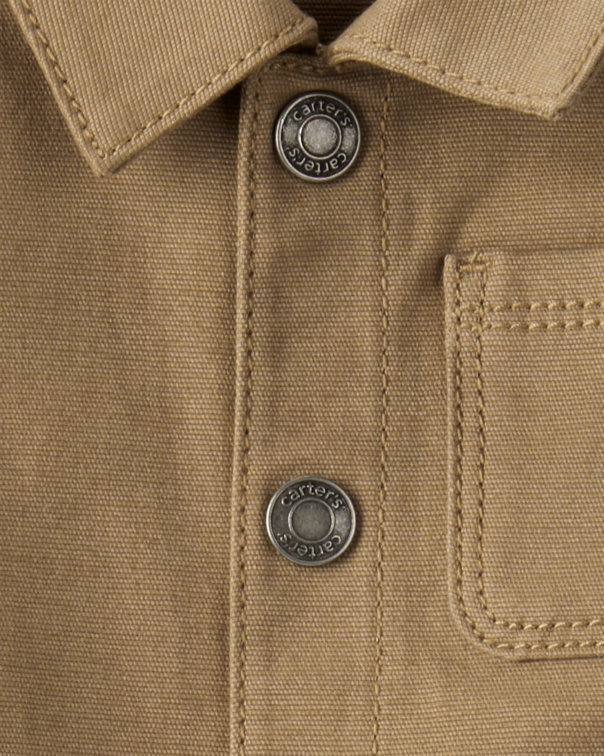 Baby Boy Canvas Long-Sleeve Jumpsuit - Brown