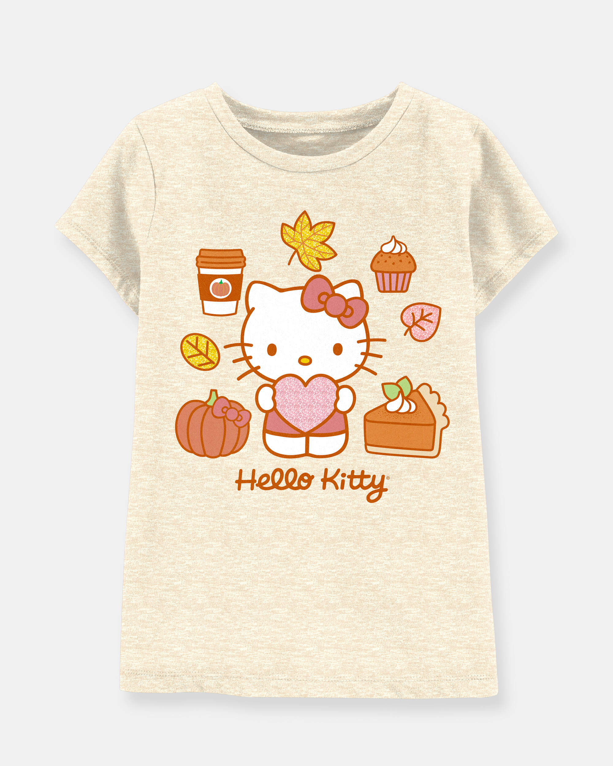 Girls Hello Kitty Short-Sleeve Graphic Tee - Oatmeal