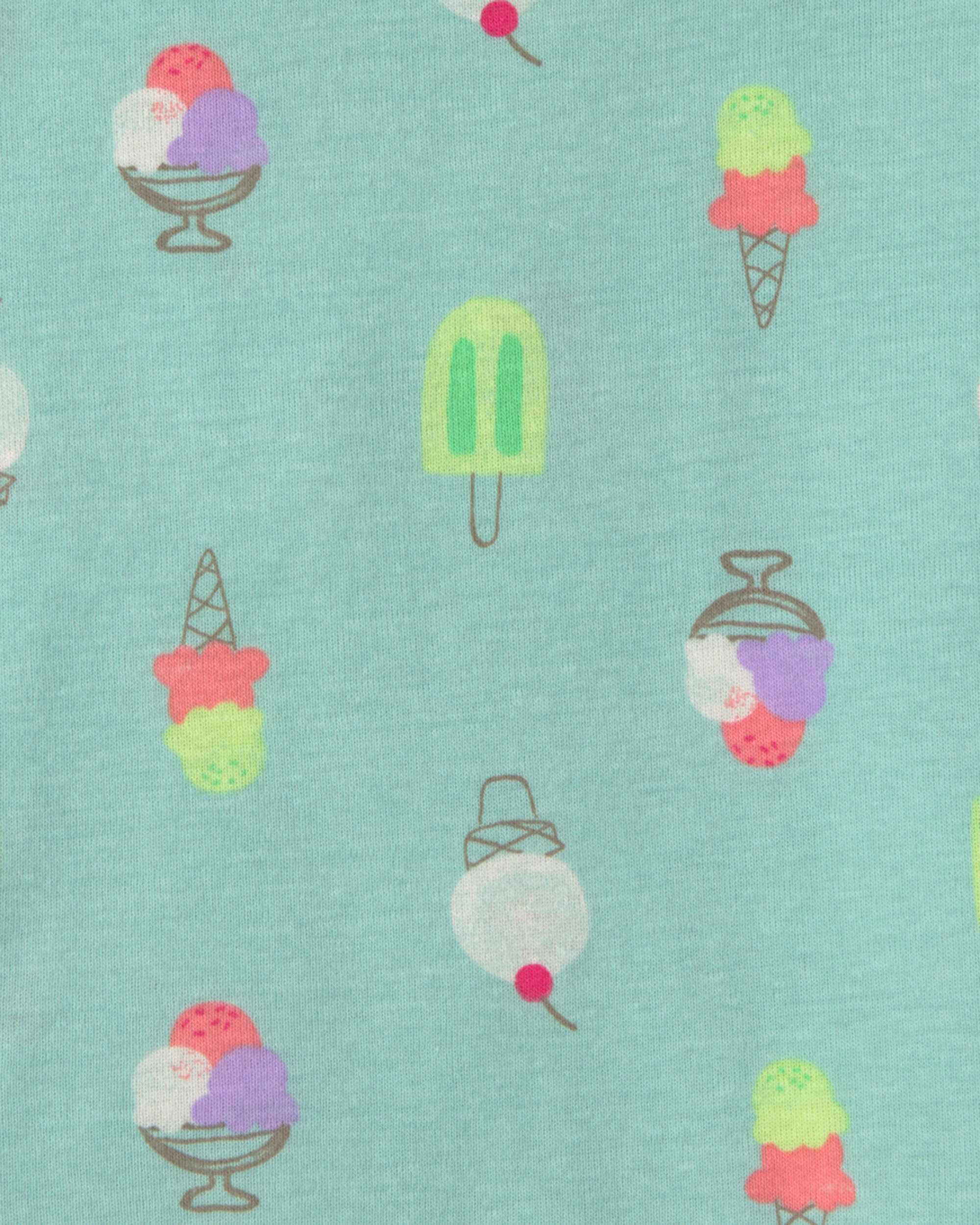 Toddler Girl Sweet Squad' Popsicle 100% Cotton 4-Piece Pyjama Set - Blue/Green