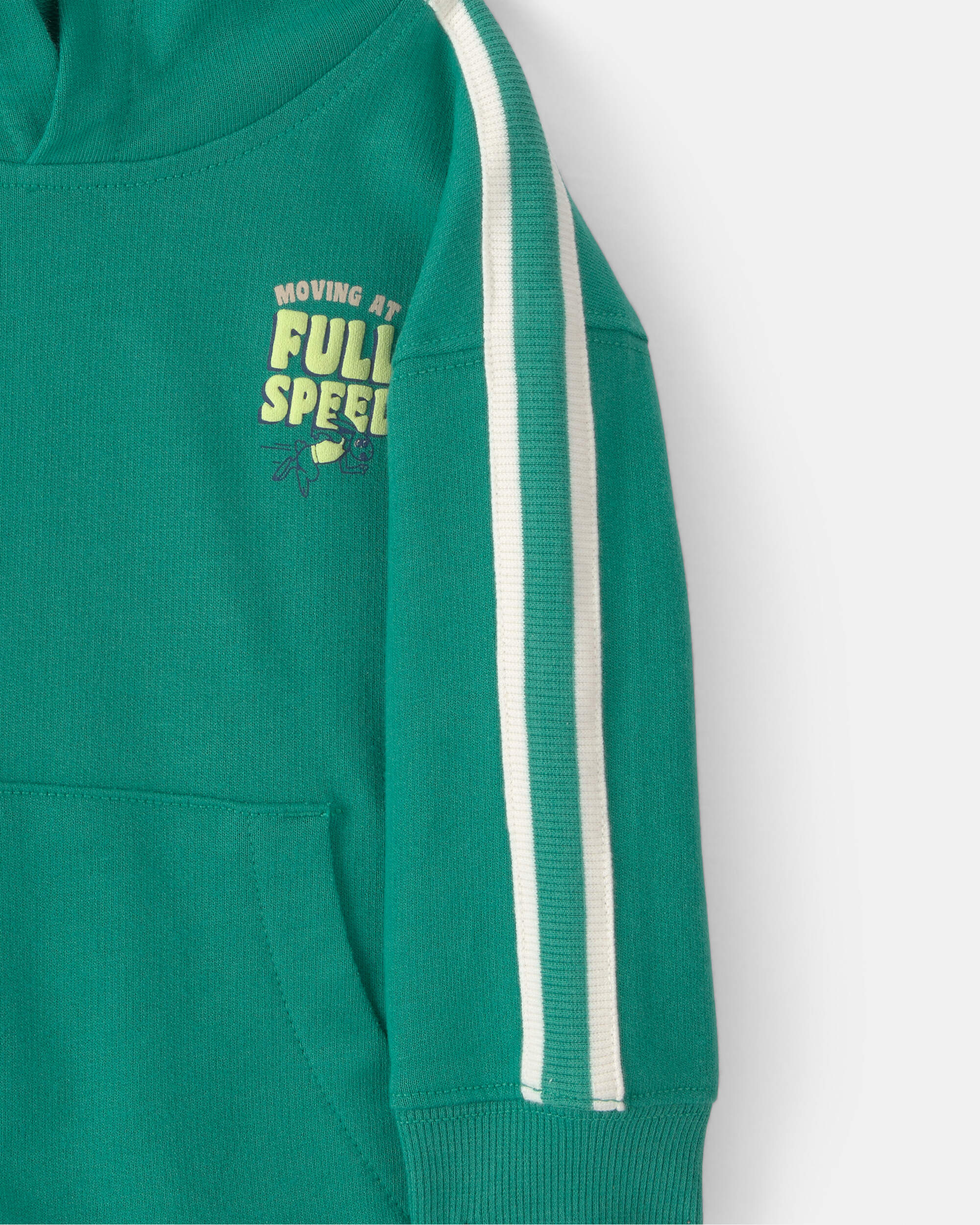 Baby Boy 'Full Speed' French Terry Hoodie - Green