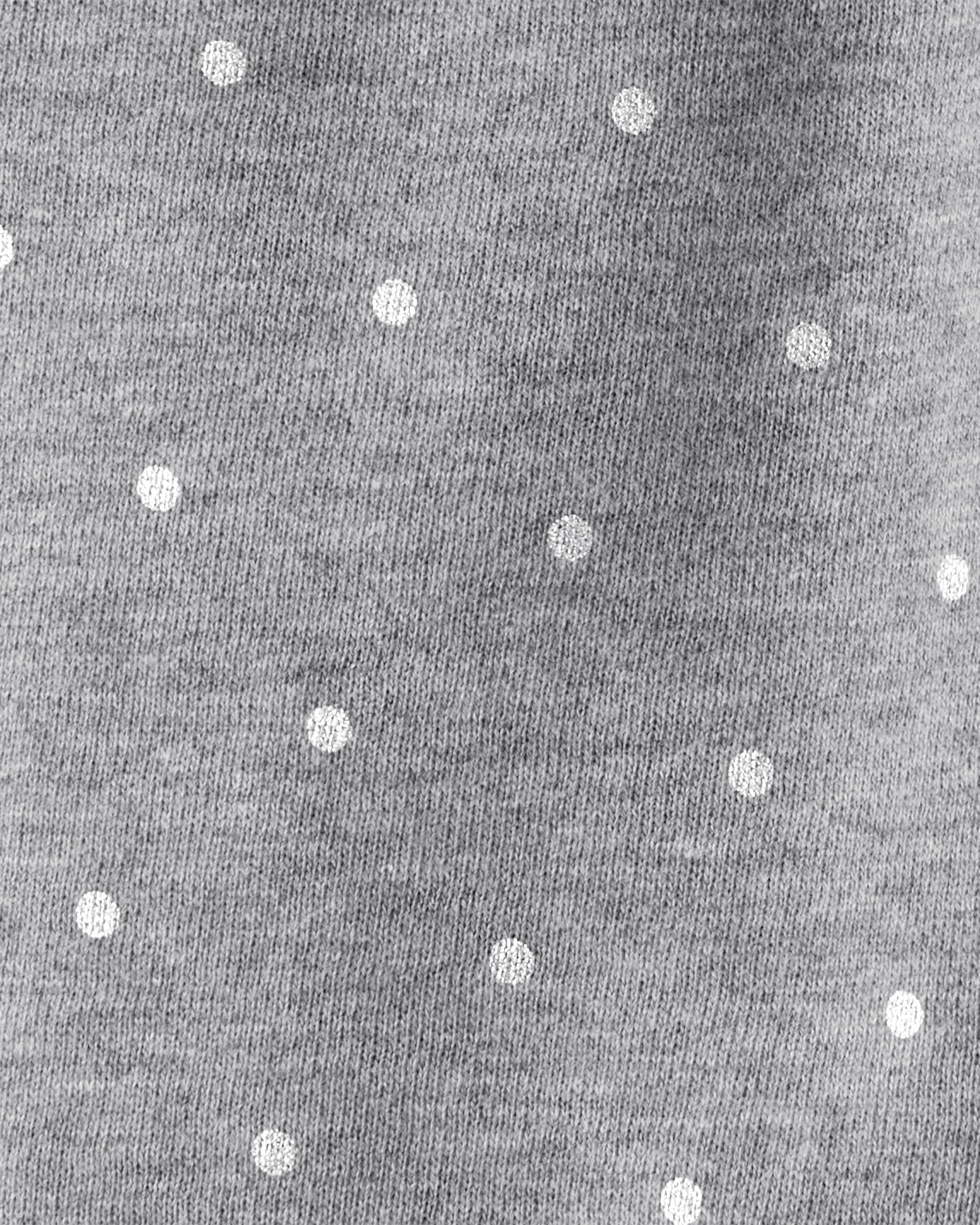 Baby Girl Polka Dot Fleece Pants - Grey