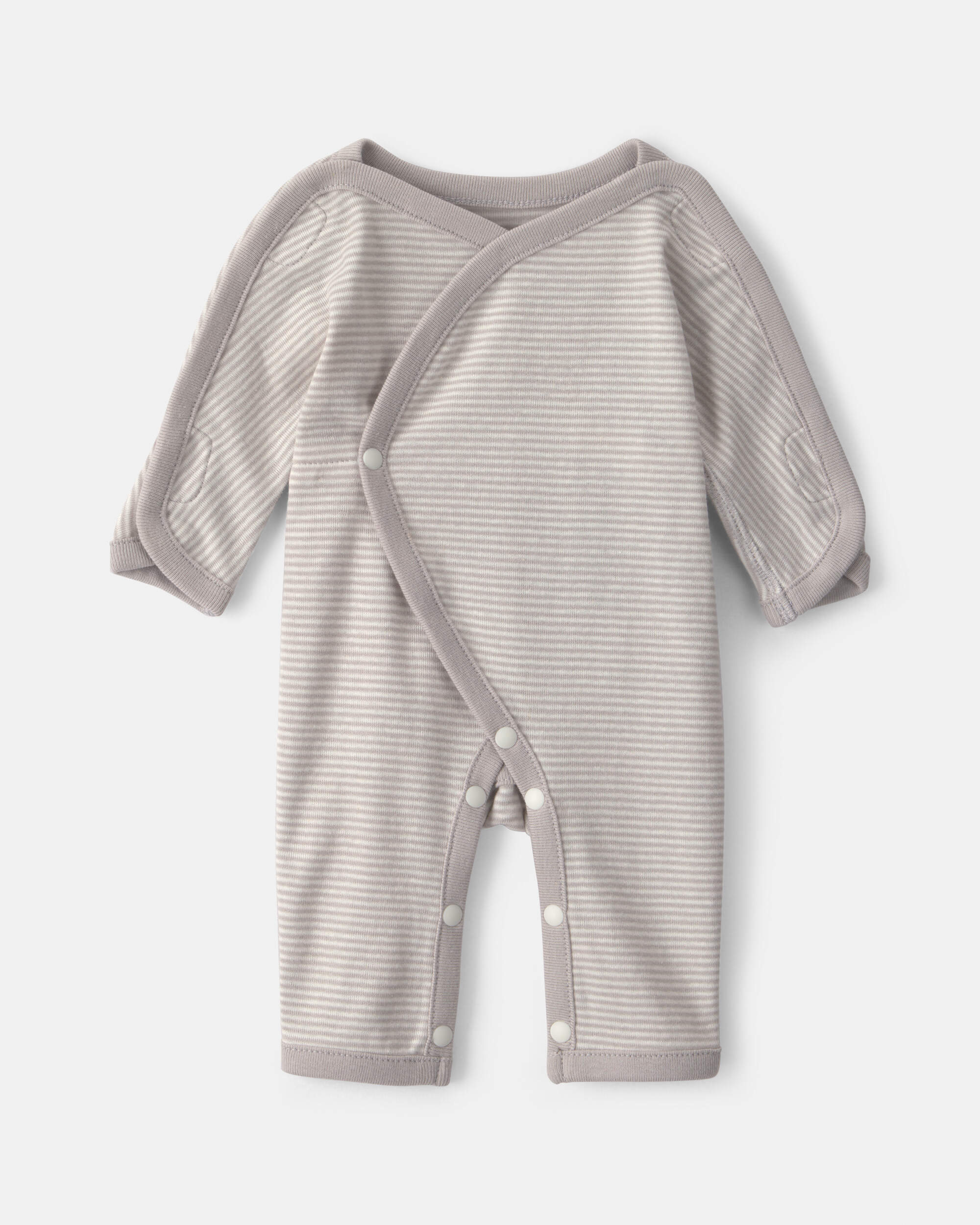 Baby Striped 100% Cotton Sleeper - Grey