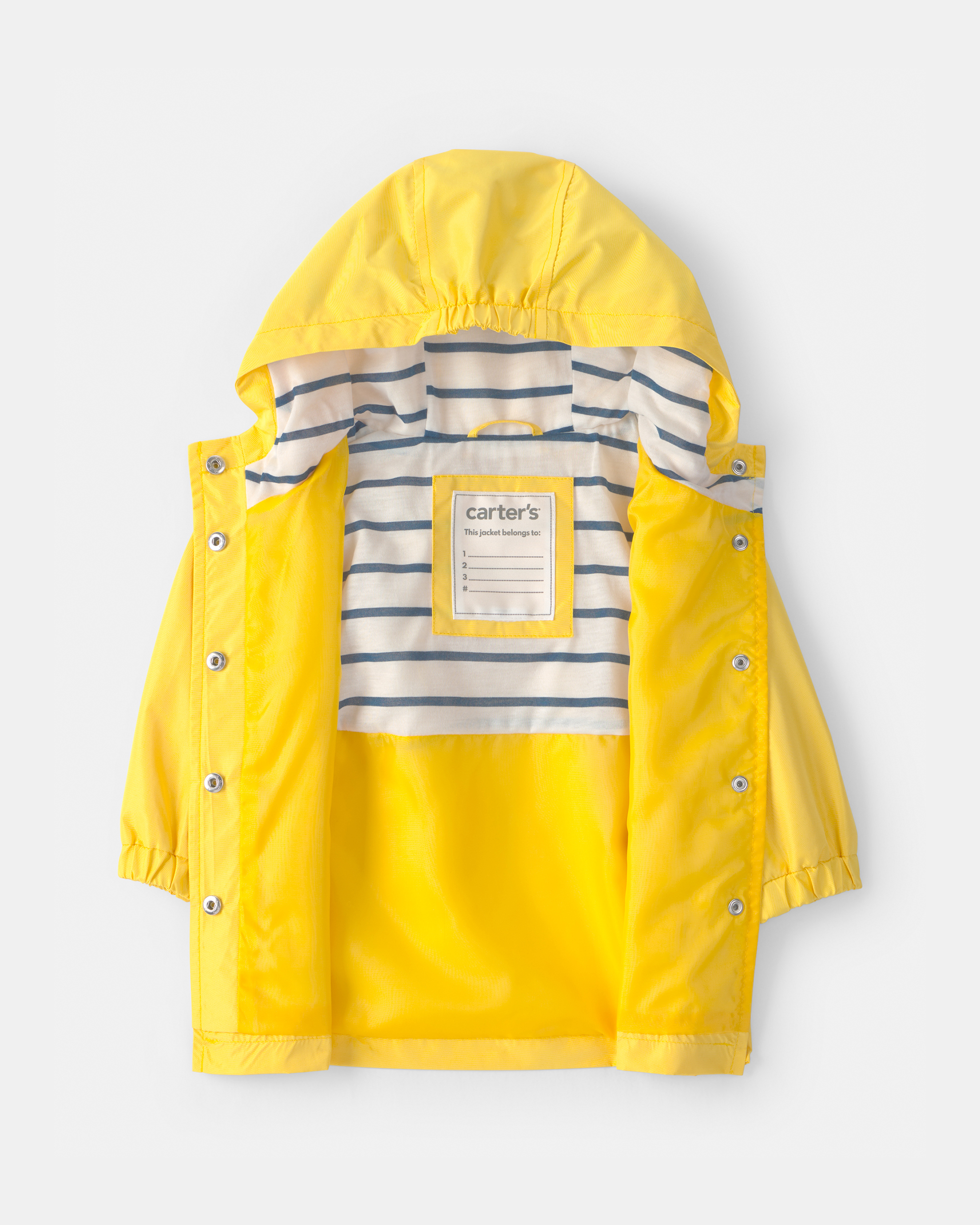 Baby Boy Solid Rain Jacket- Yellow