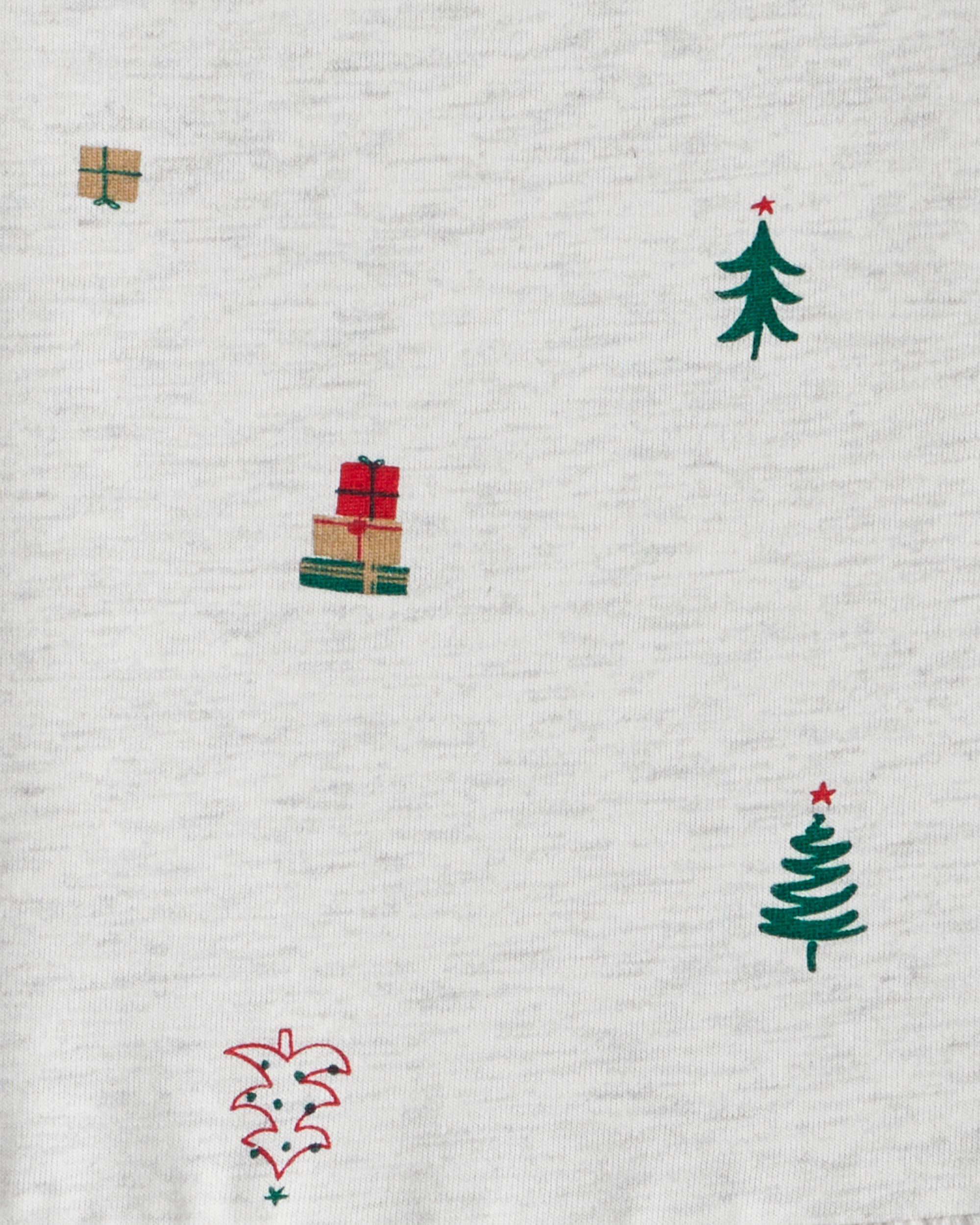 Toddler Girl Christmas Tree Print Long-Sleeve Dress