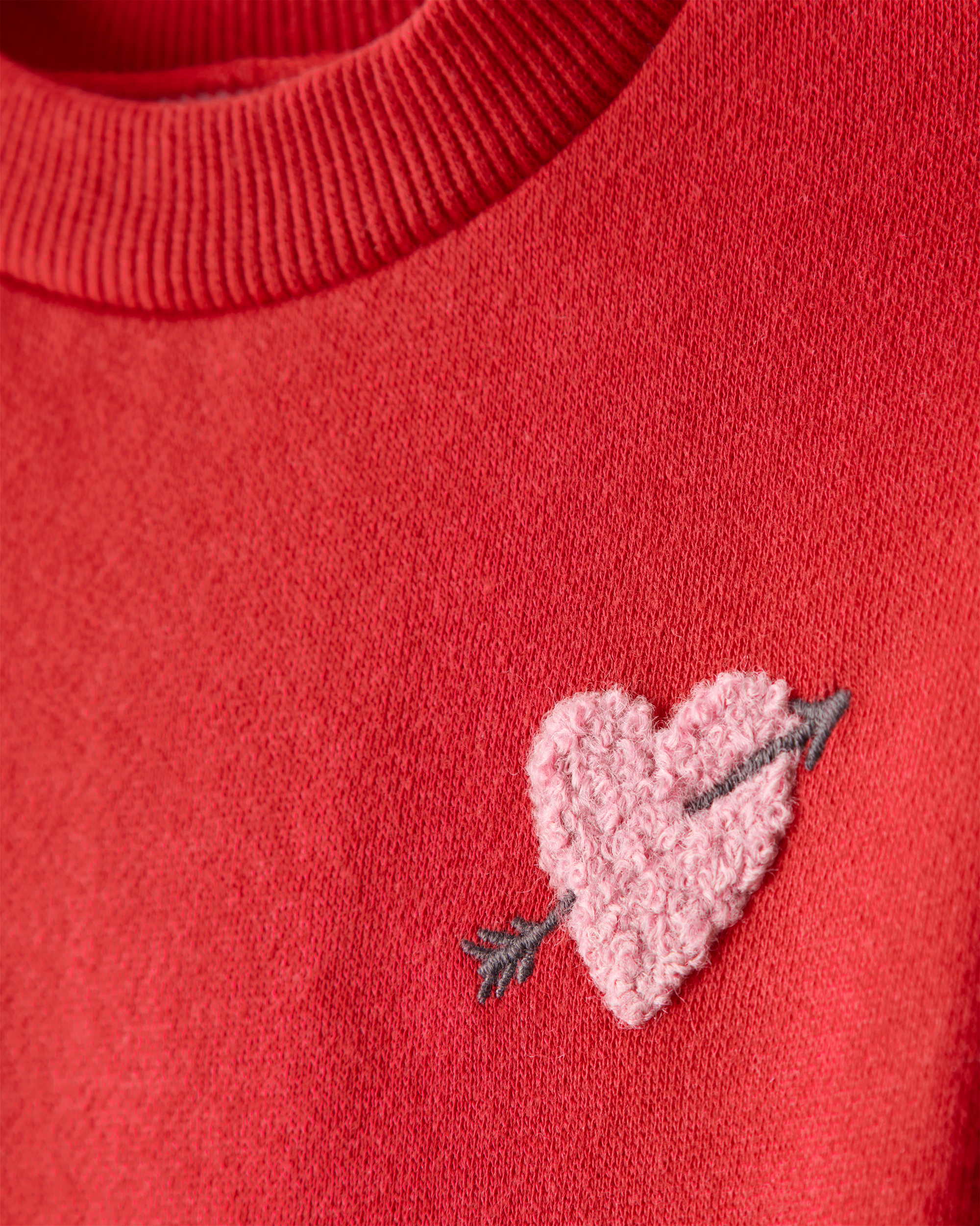 Baby Girl Heart Fleece Long-Sleeve Dress - Red