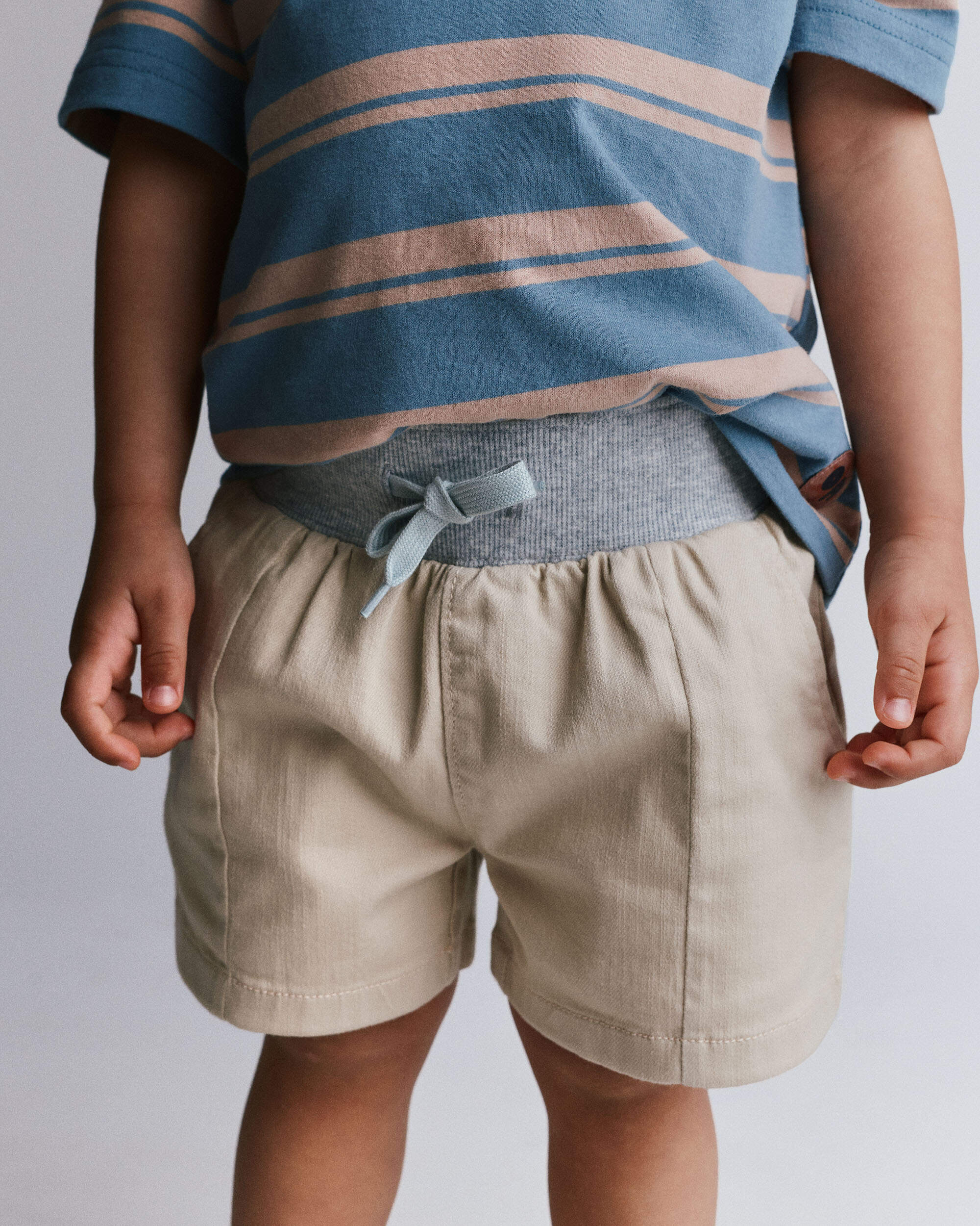 Toddler Boy Long-Line Short - Tan