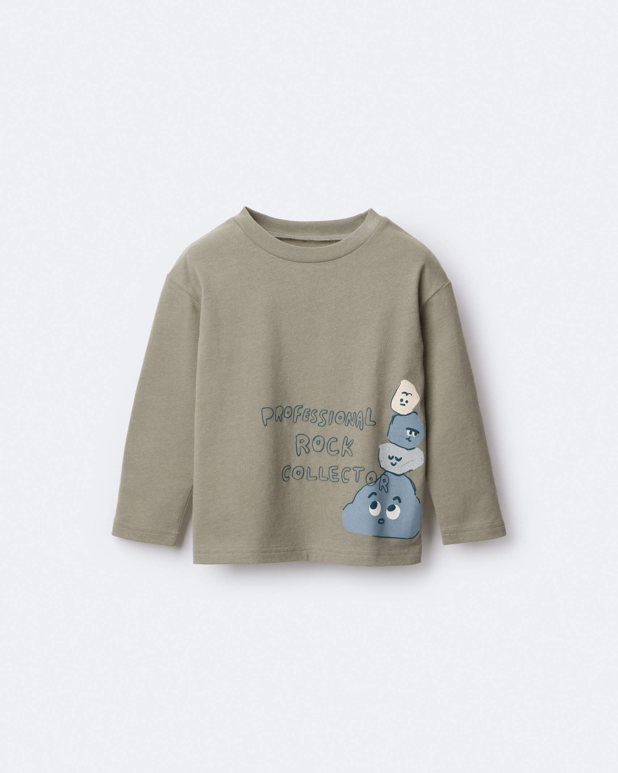 Toddler Rock Collector Long-Sleeve Relaxed Graphic Tee - Olive