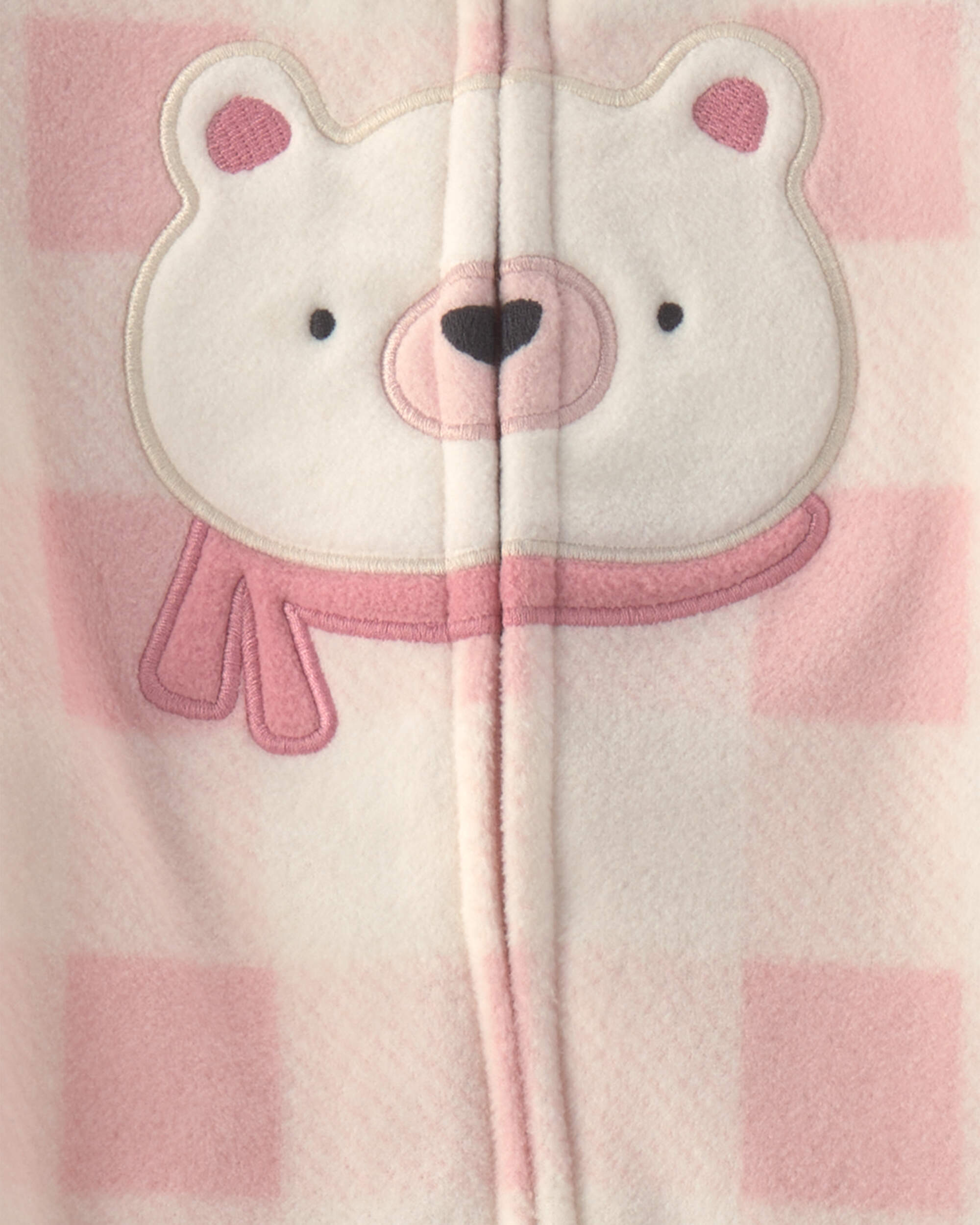 Baby Girl 2-Pack Polar Bear Plaid Fleece 2-Way Zip Sleepers