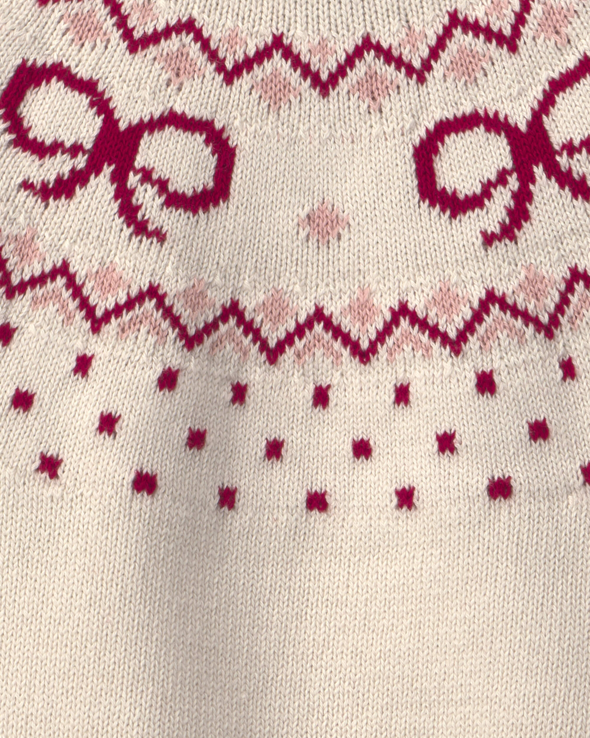 Toddler Girl Organic Cotton Fair Isle Sweater Knit Pullover