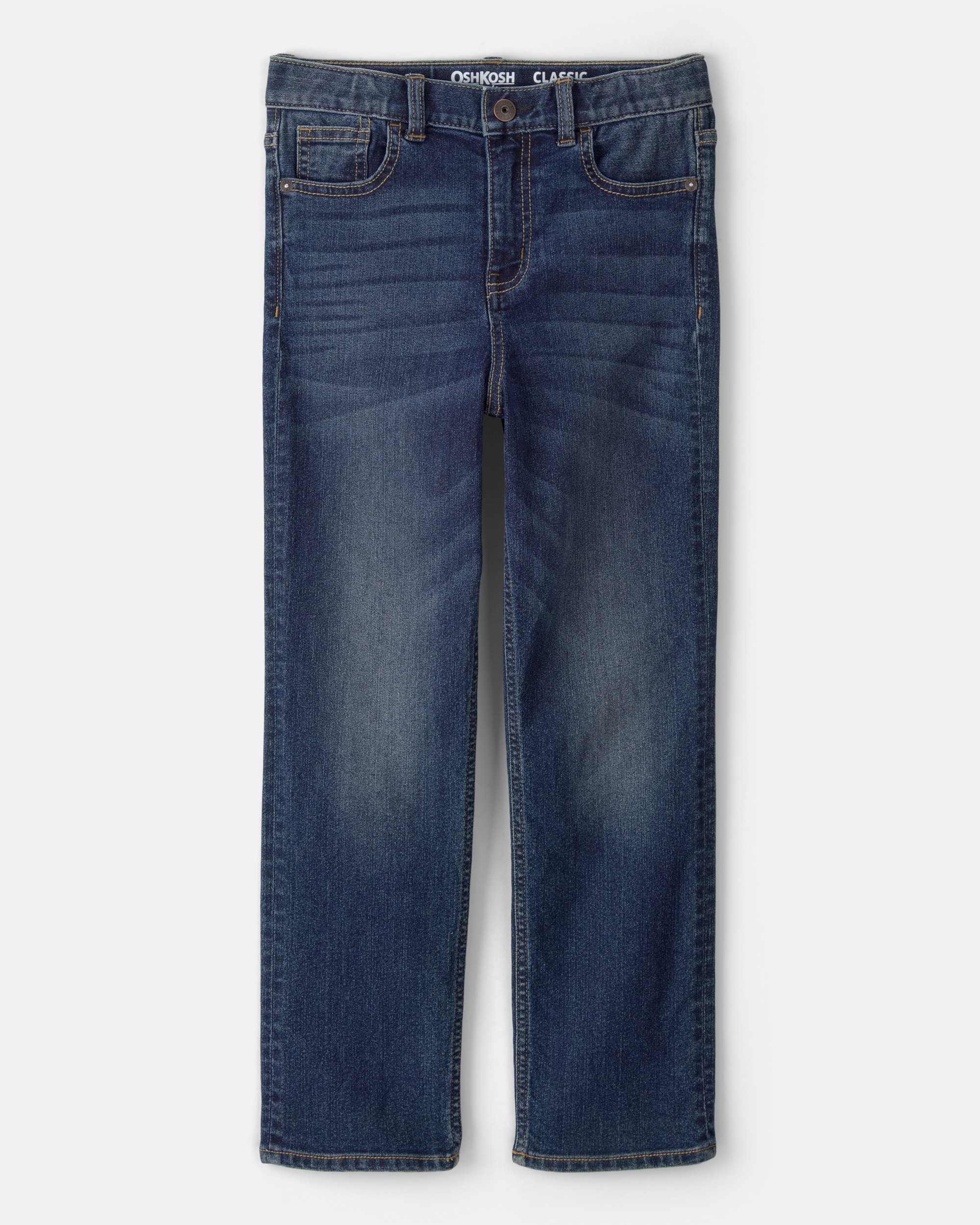 Boys Dark Wash Relaxed-Fit Classic Jeans, , hi-res