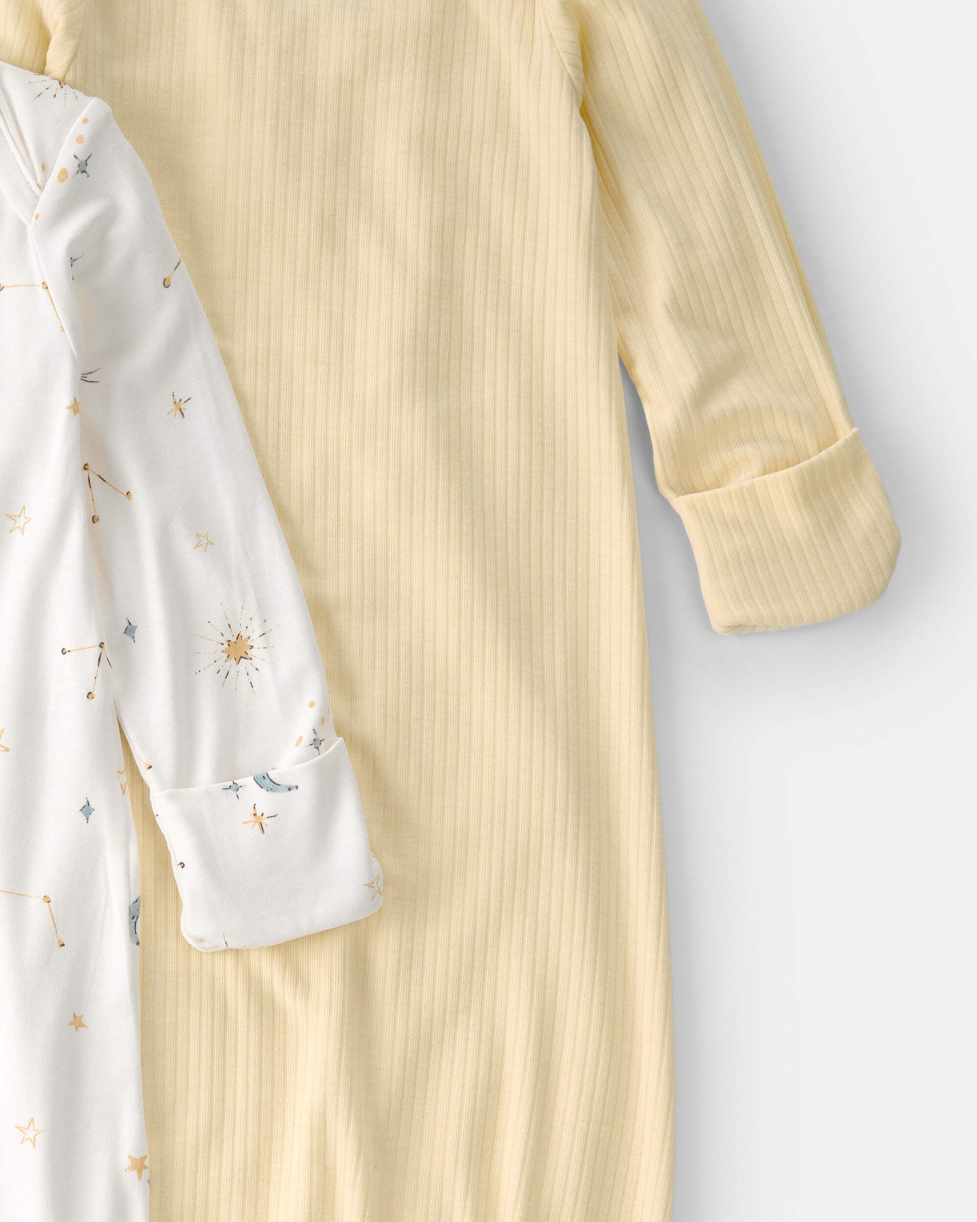 Baby 2-Pack Constellation PurelySoft Sleeper Gowns - Yellow/Ivory