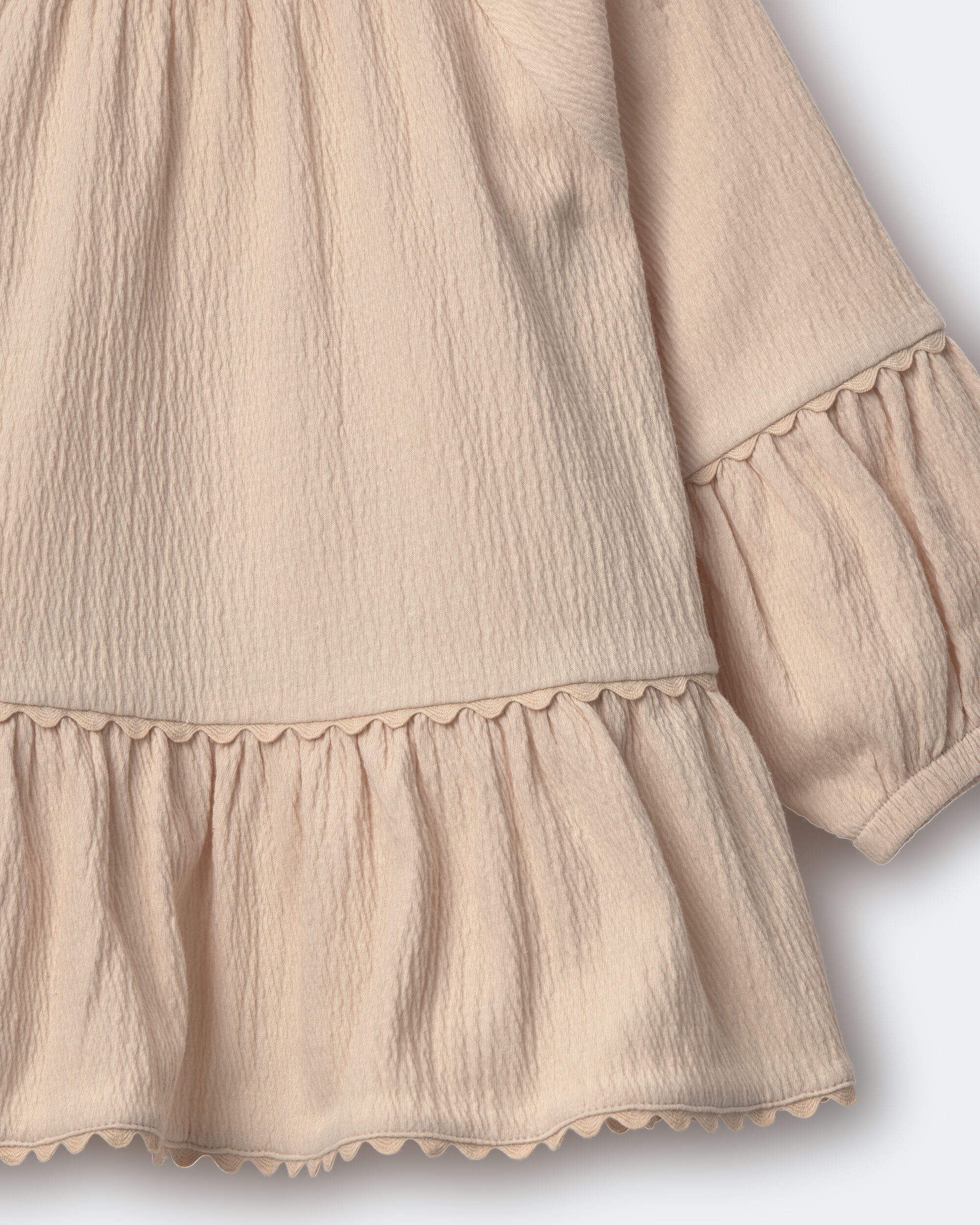 Toddler Girl Haut à manches longues en coton volants – Kaki