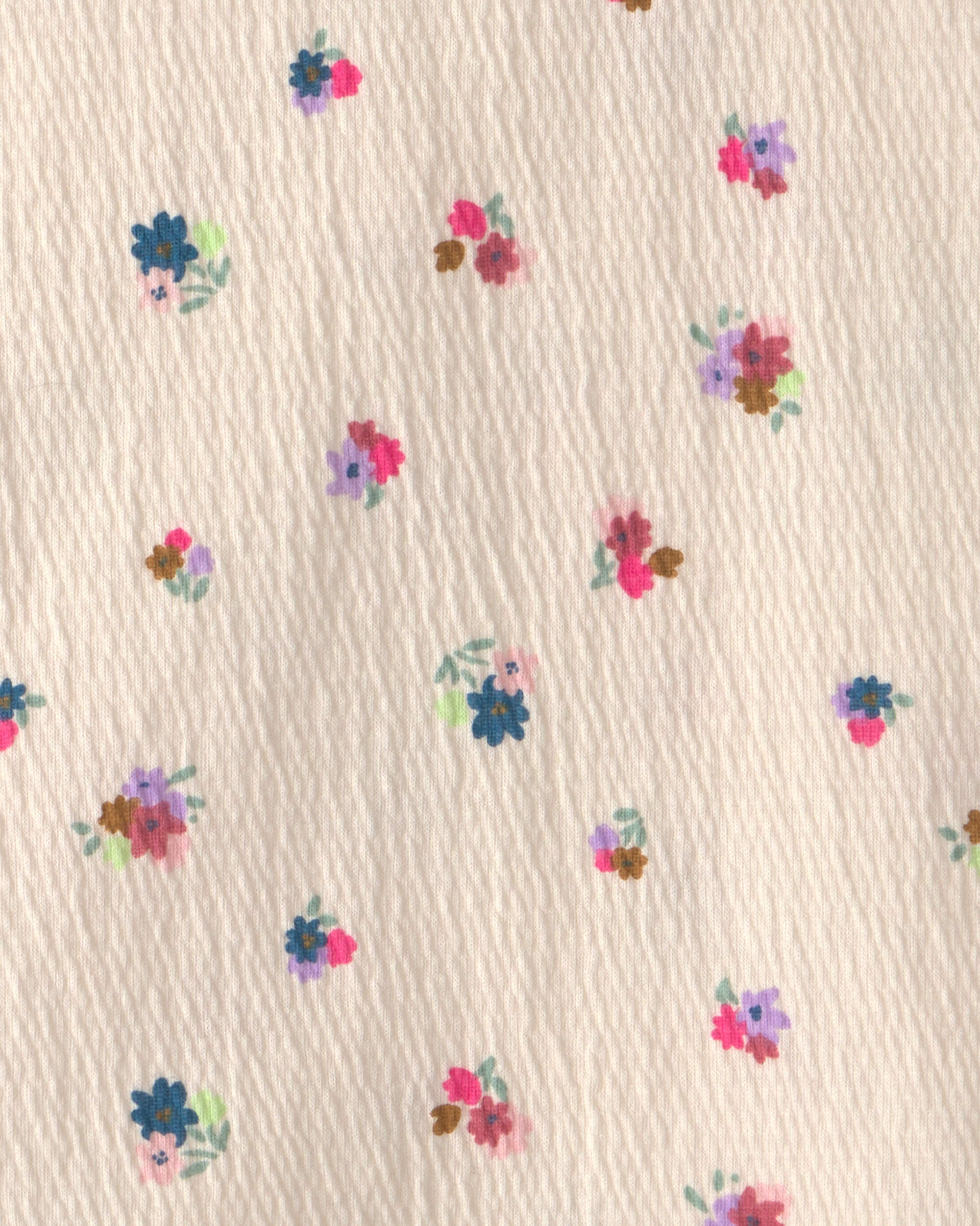 Girls Floral Short-Sleeve Top - Cream