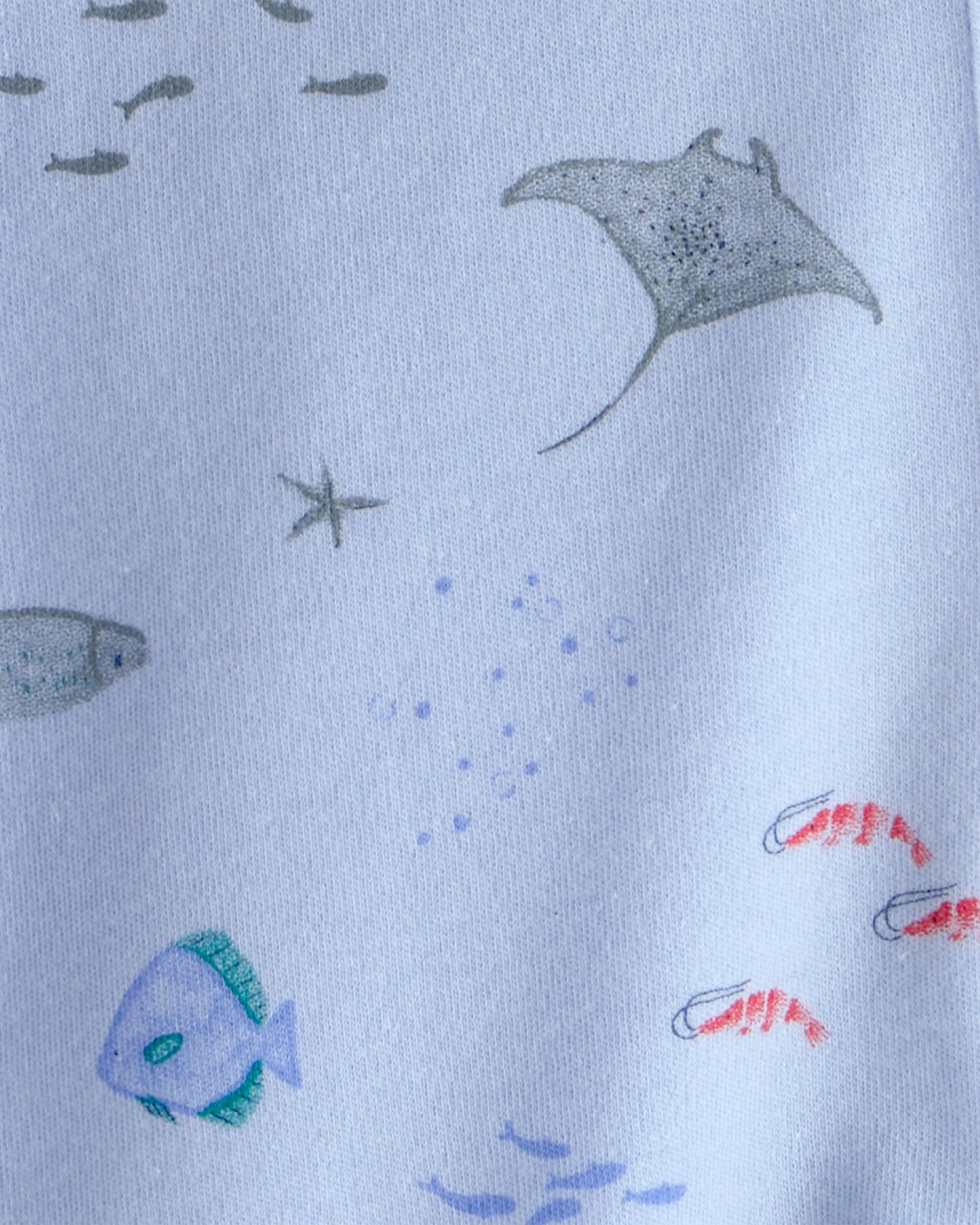 Baby Sea Animals 2-Way 100% Cotton Zip Sleeper - Blue