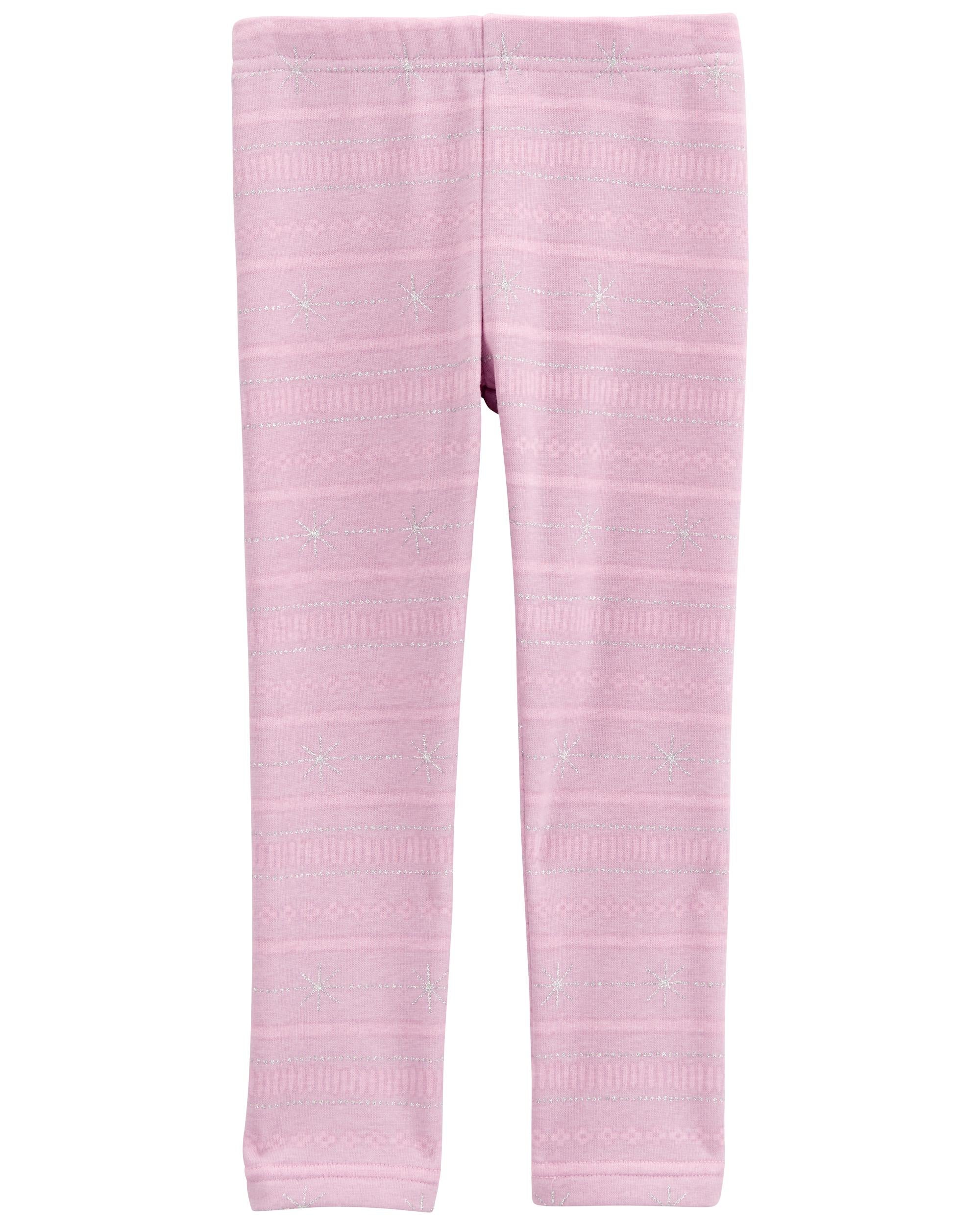 Toddler Girls Toddler Glitter Snowflake Cozy Fleece Leggings 5T Carter s