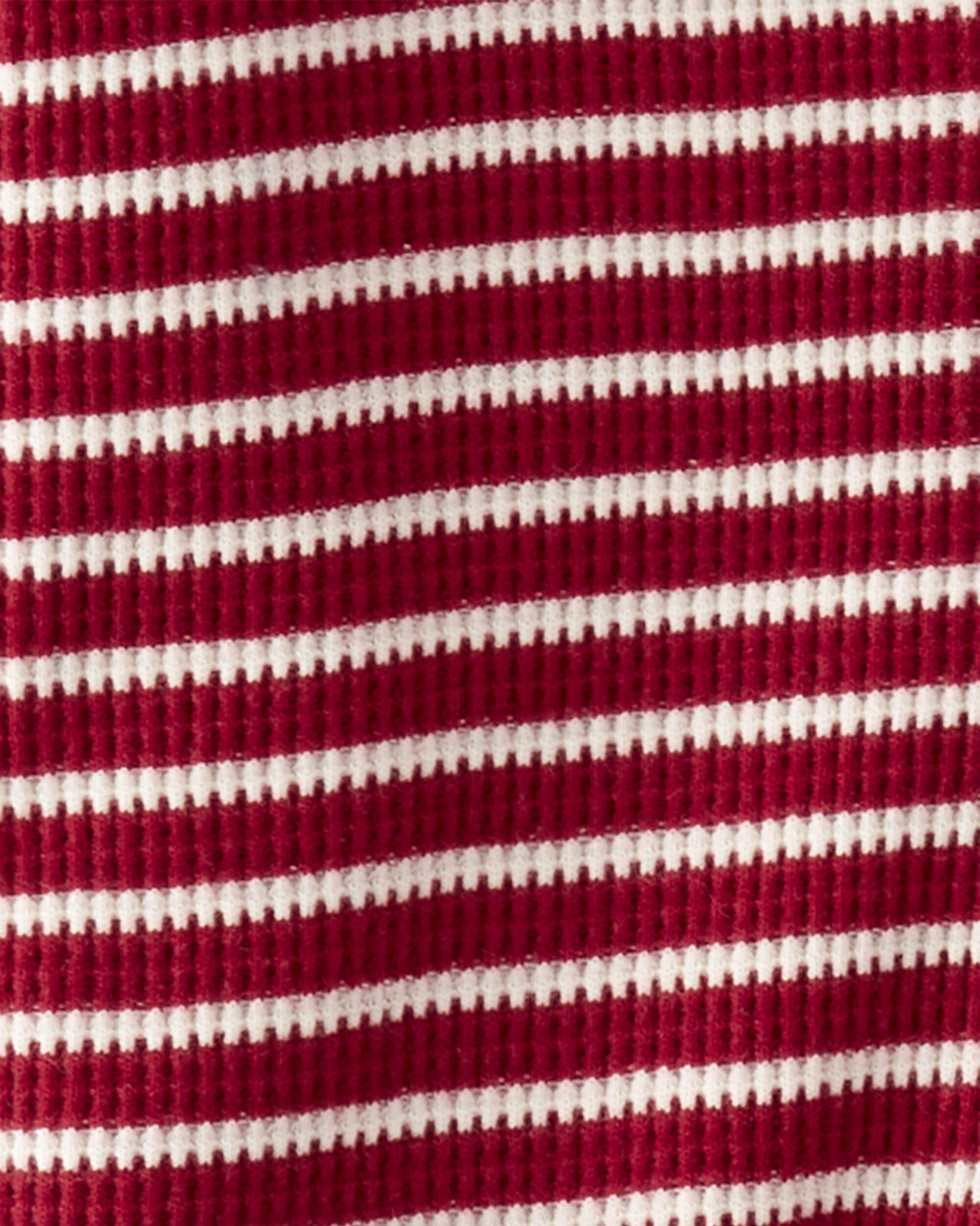 Baby Organic Cotton Waffle Knit Striped Sleep & Play Pajamas