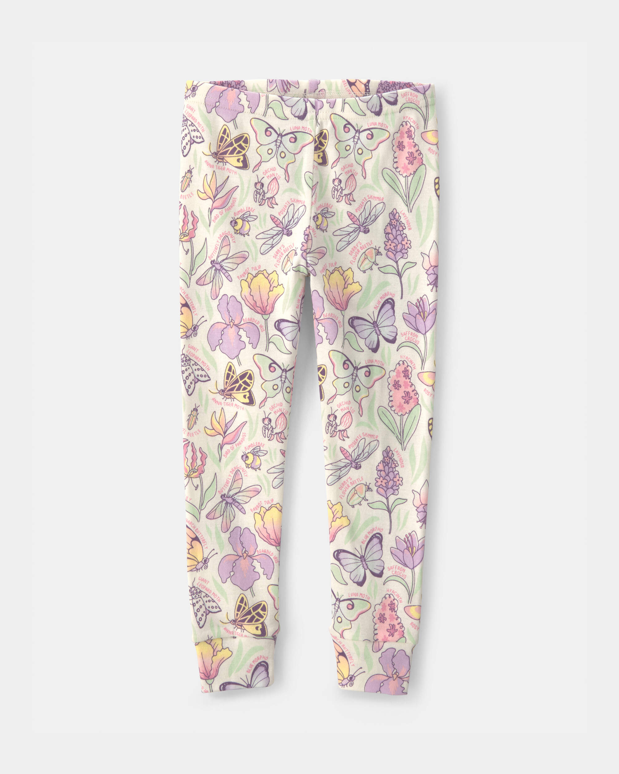 Baby Girl Butterfly 100% Cotton Snug Fit 2-Piece Pyjama Set - Cream