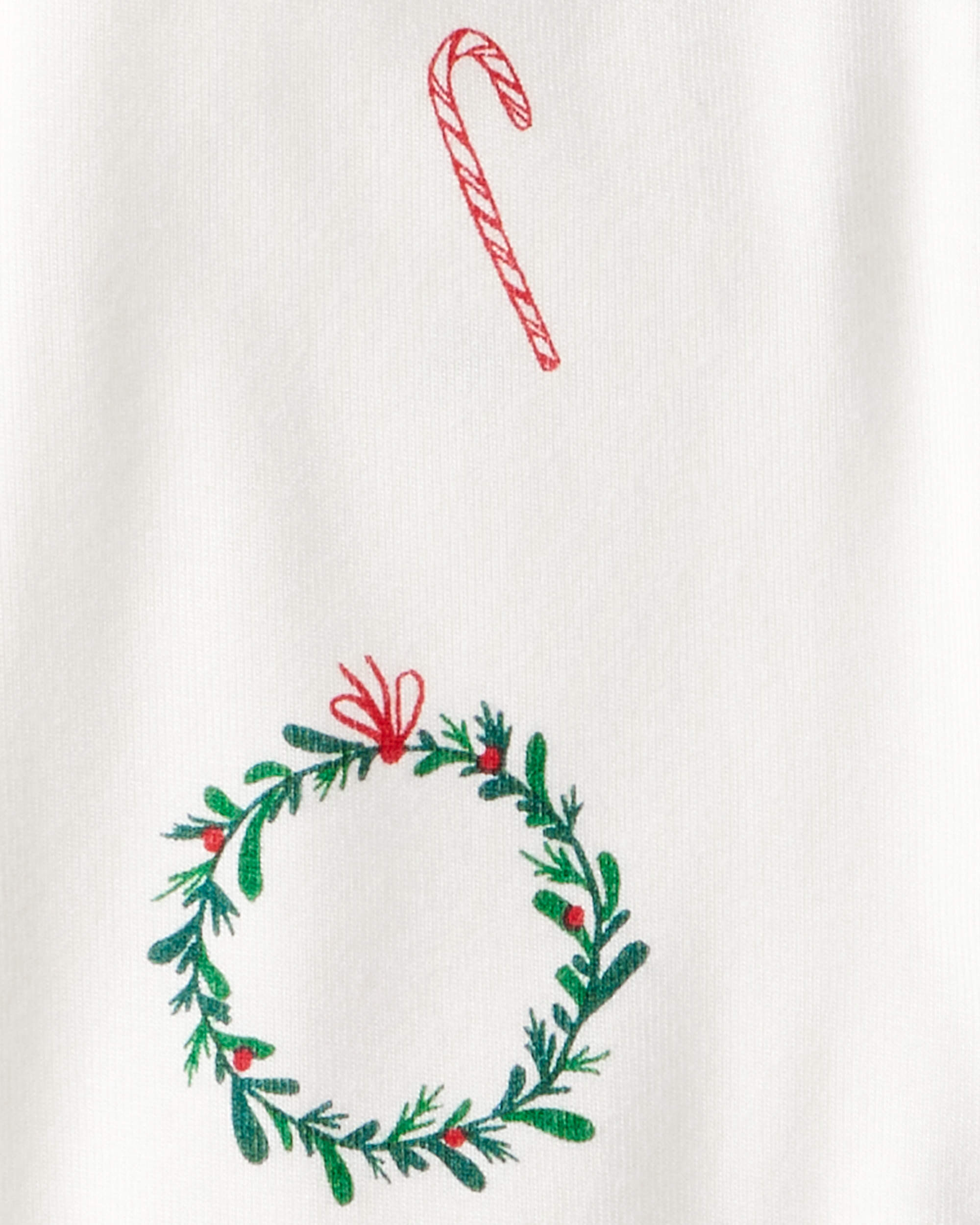 Baby Wreath Print PurelySoft Long-Sleeve Sleeper - Ivory