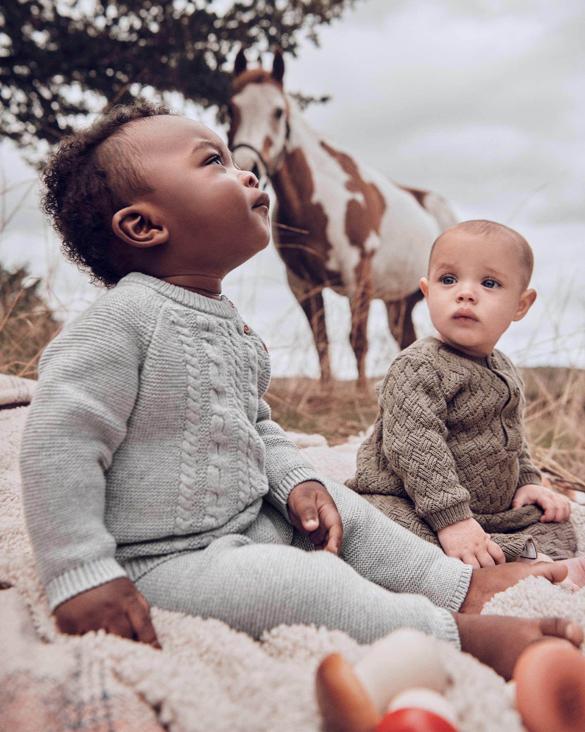 Baby Organic Cotton Cable Knit Sweater Set