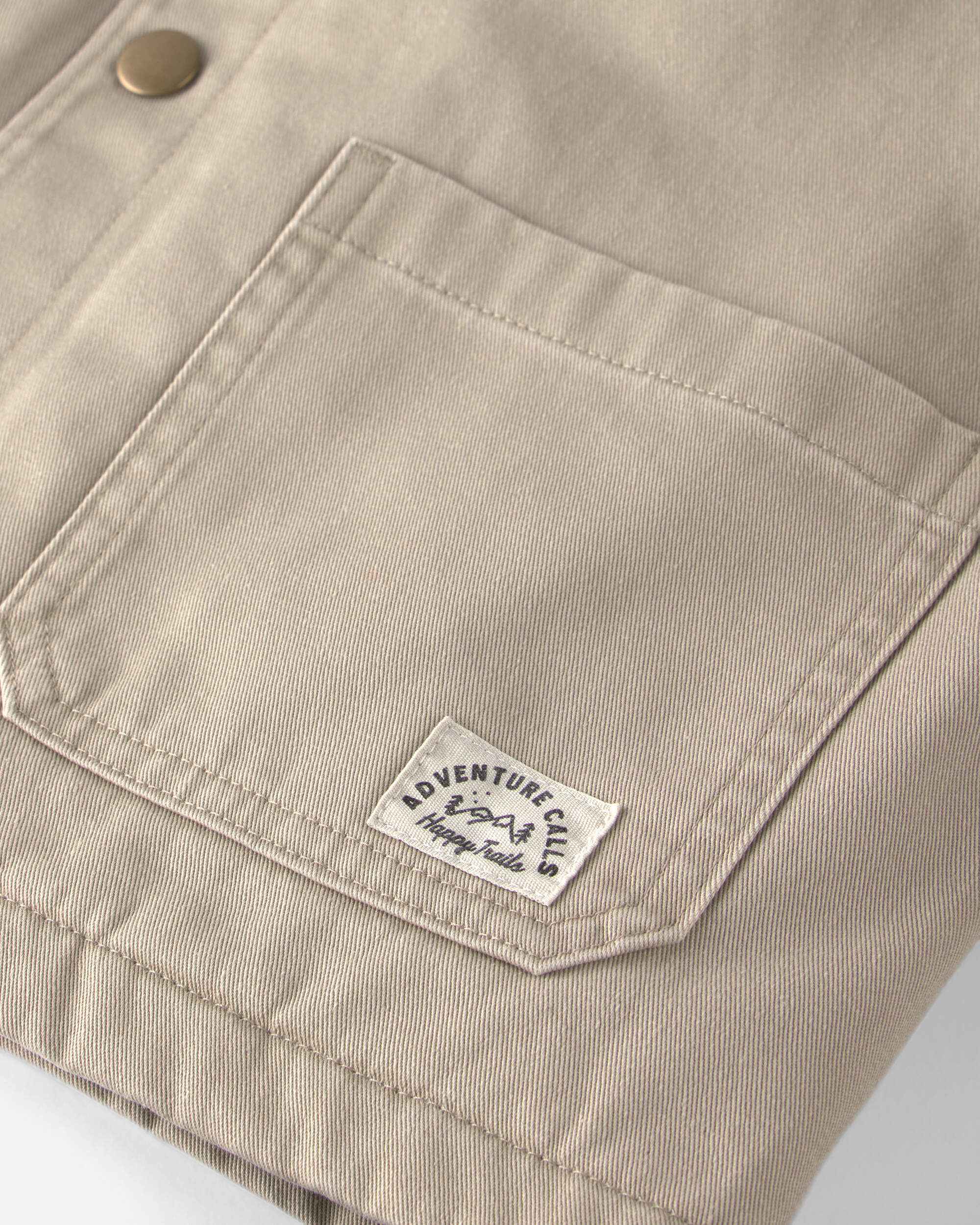 Kids Organic Cotton Twill Barn Jacket - Khaki