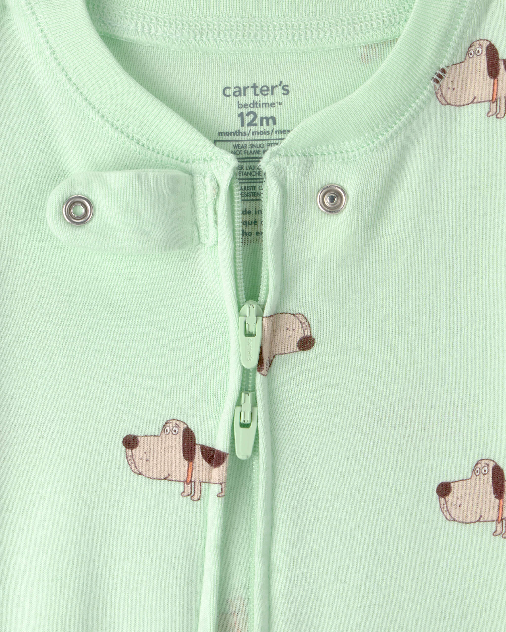 Baby Puppy 100% Cotton Snug Fit 1-Piece pyjama - Green