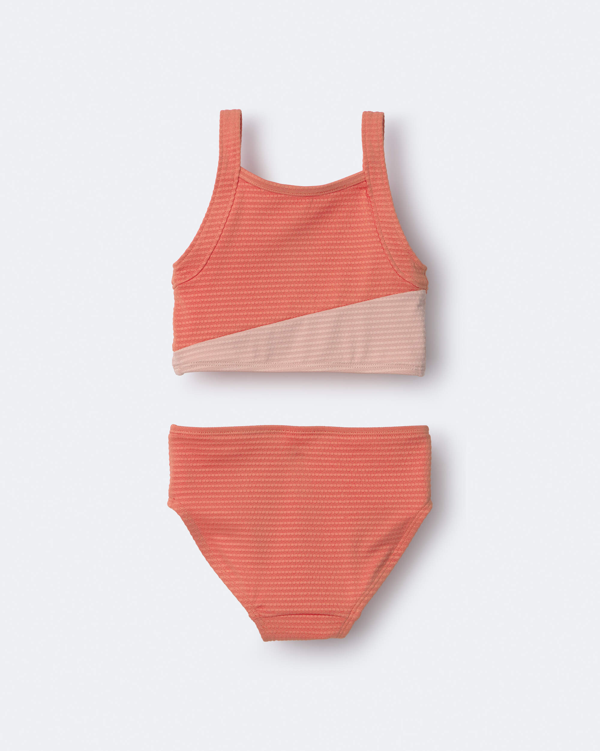 Toddler Girl colourblock Tankini Set - Orange