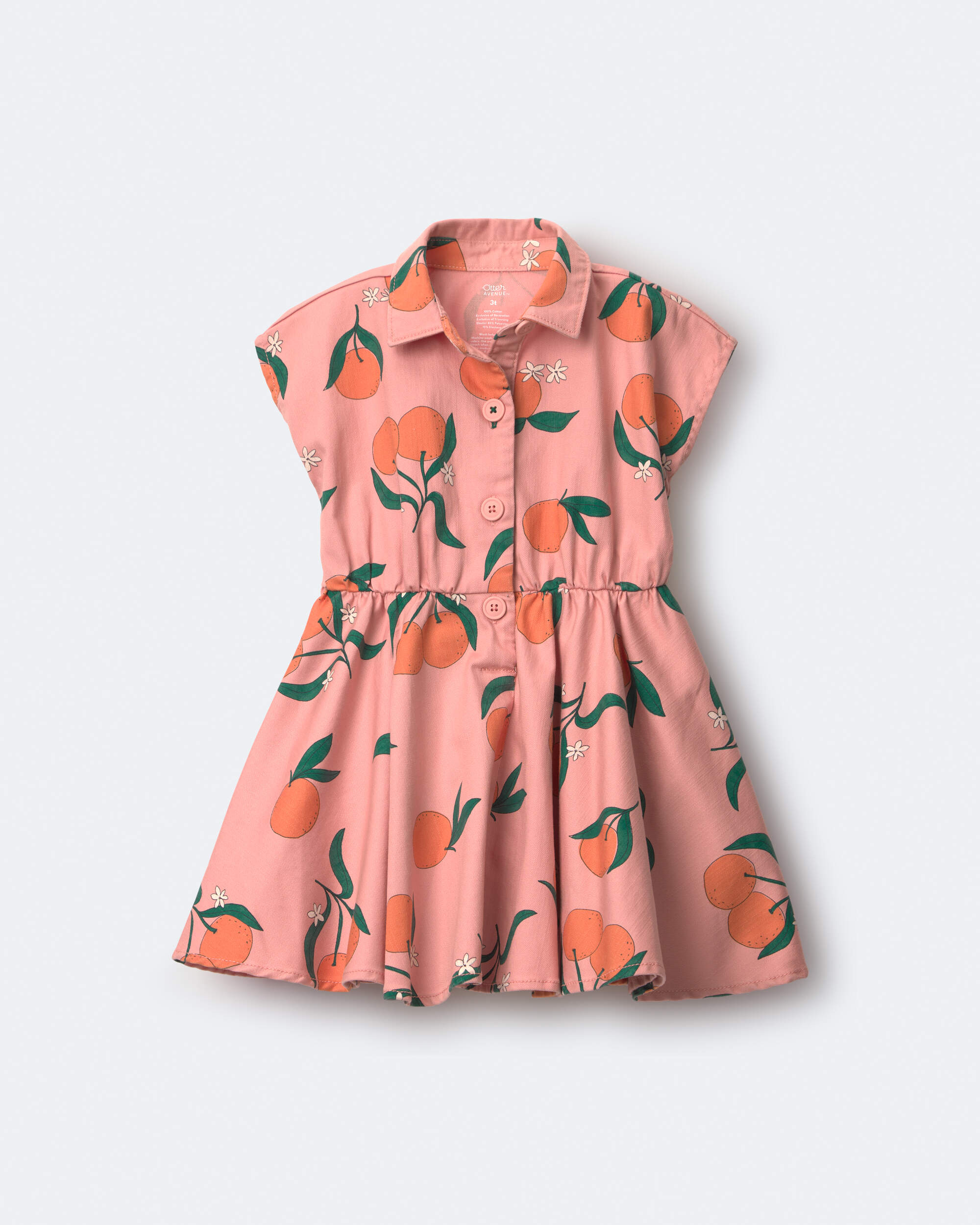 Toddler Girl Avenue Twirl™ Dress Clementine Grove Print - Peach