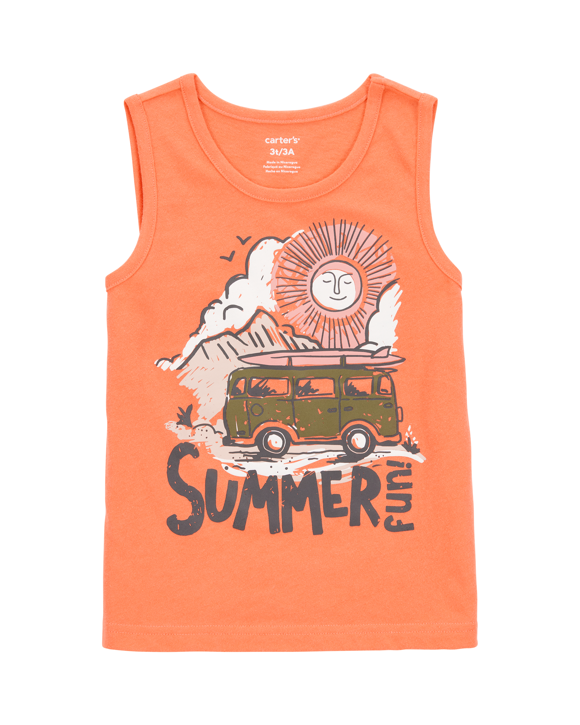 Toddler Summer Graphic Tank - Orange
