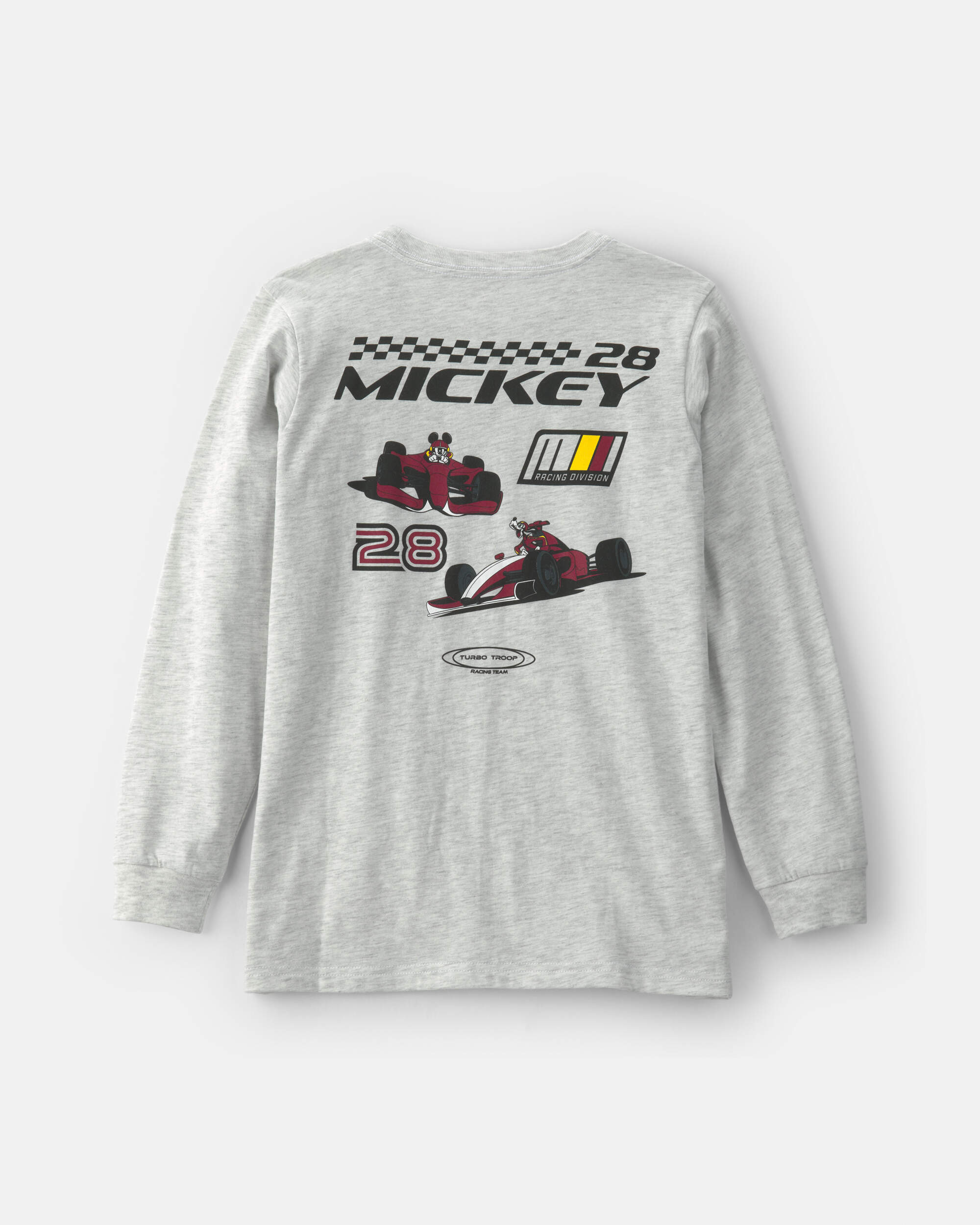 Boys Disney© Mickey Mouse Racing Long-Sleeve Graphic Tee - Grey