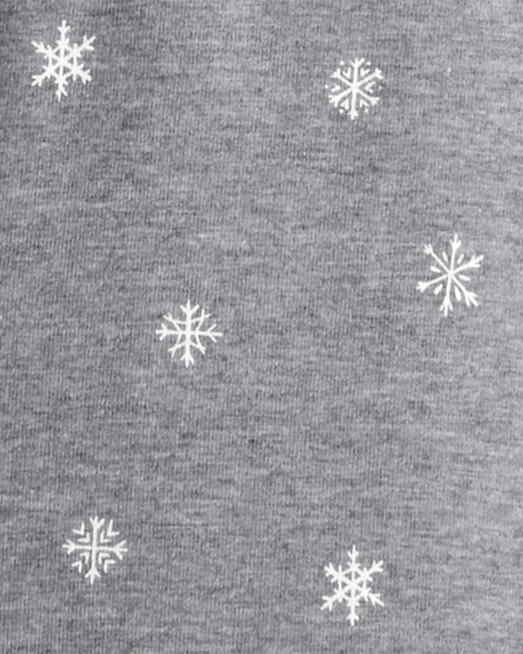 Girls 2-Piece Snowflake Print Long-Sleeve Tee & Pant Set - Grey