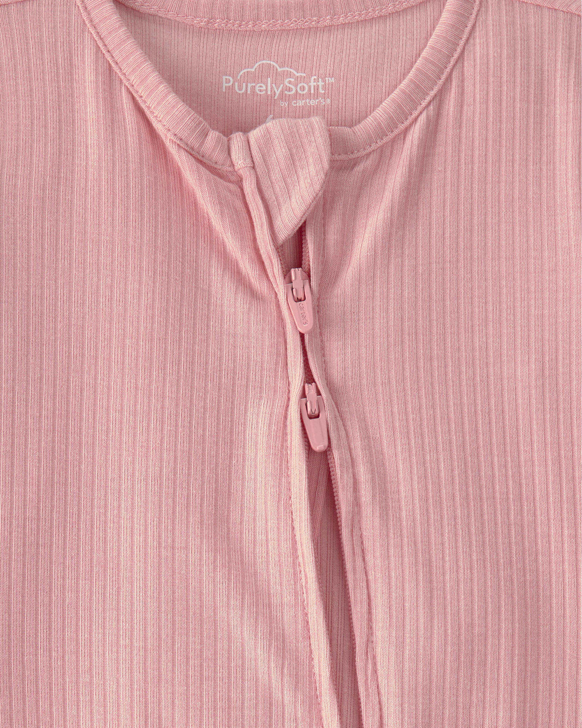 Baby Girl 2-Way Zip PurelySoft Sleeper - Pink