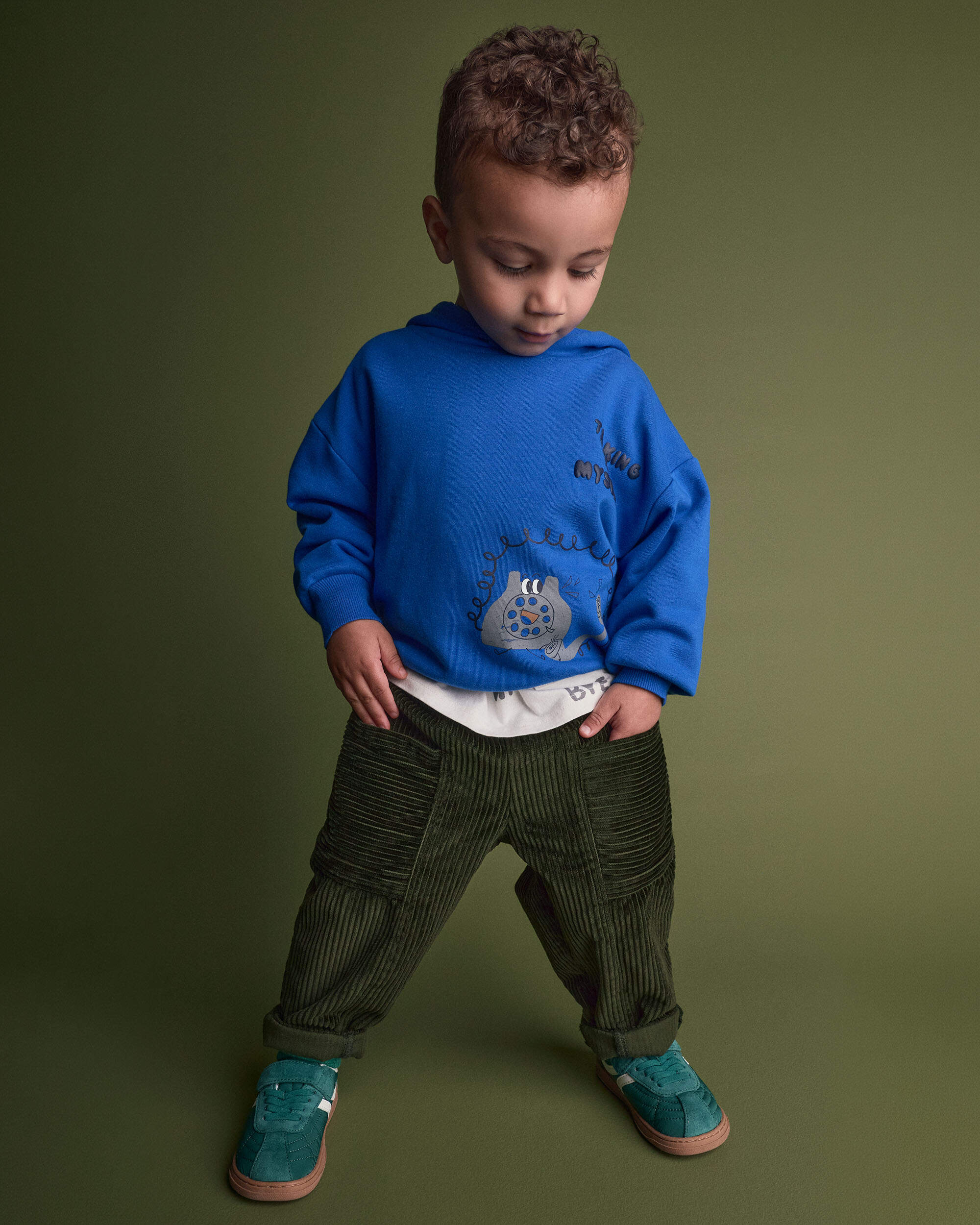 Toddler 'Talking To Myself' Phone Hoodie - Royal Blue