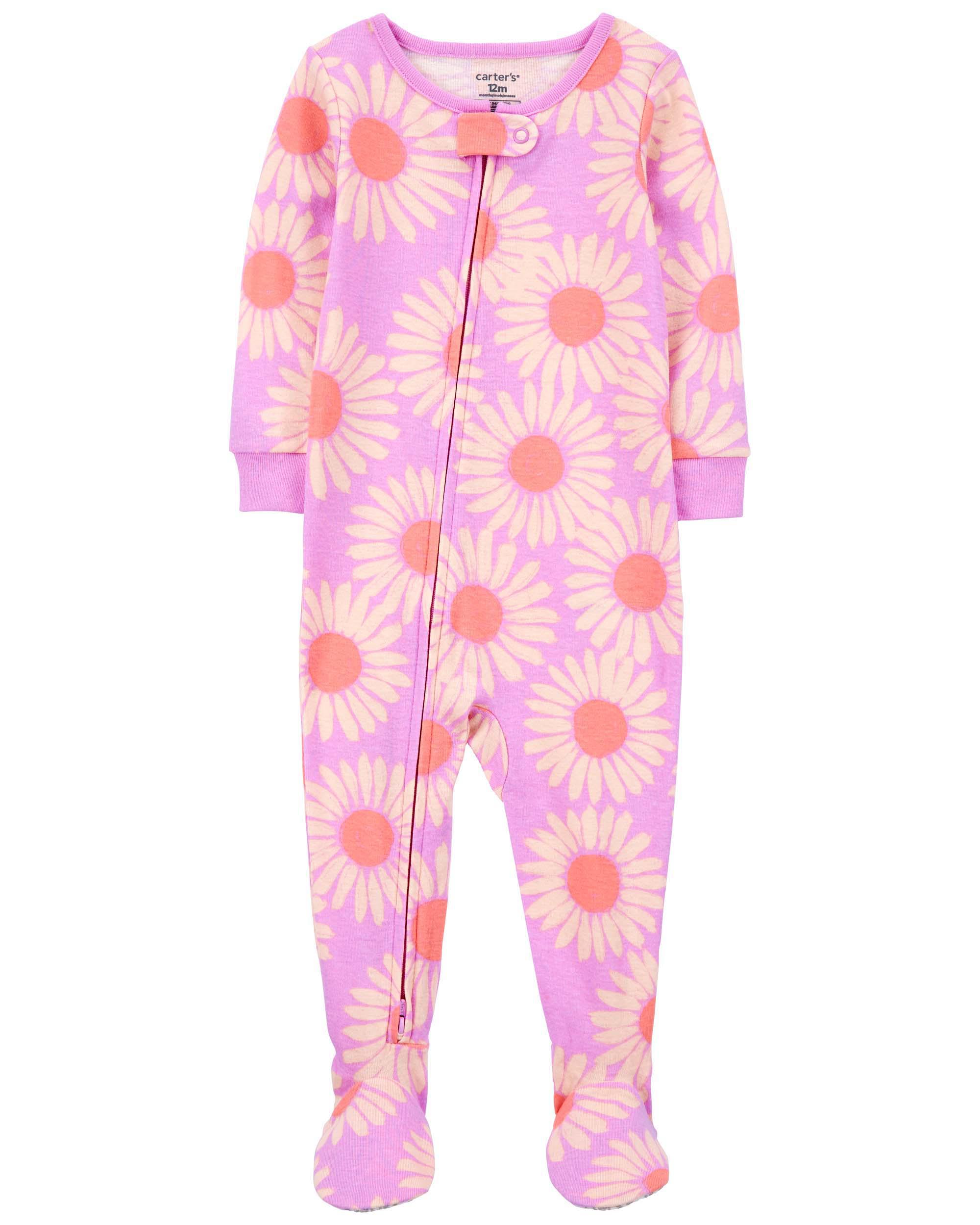 1-Piece Sunflower 100% Snug Fit Cotton Footie Pyjamas
